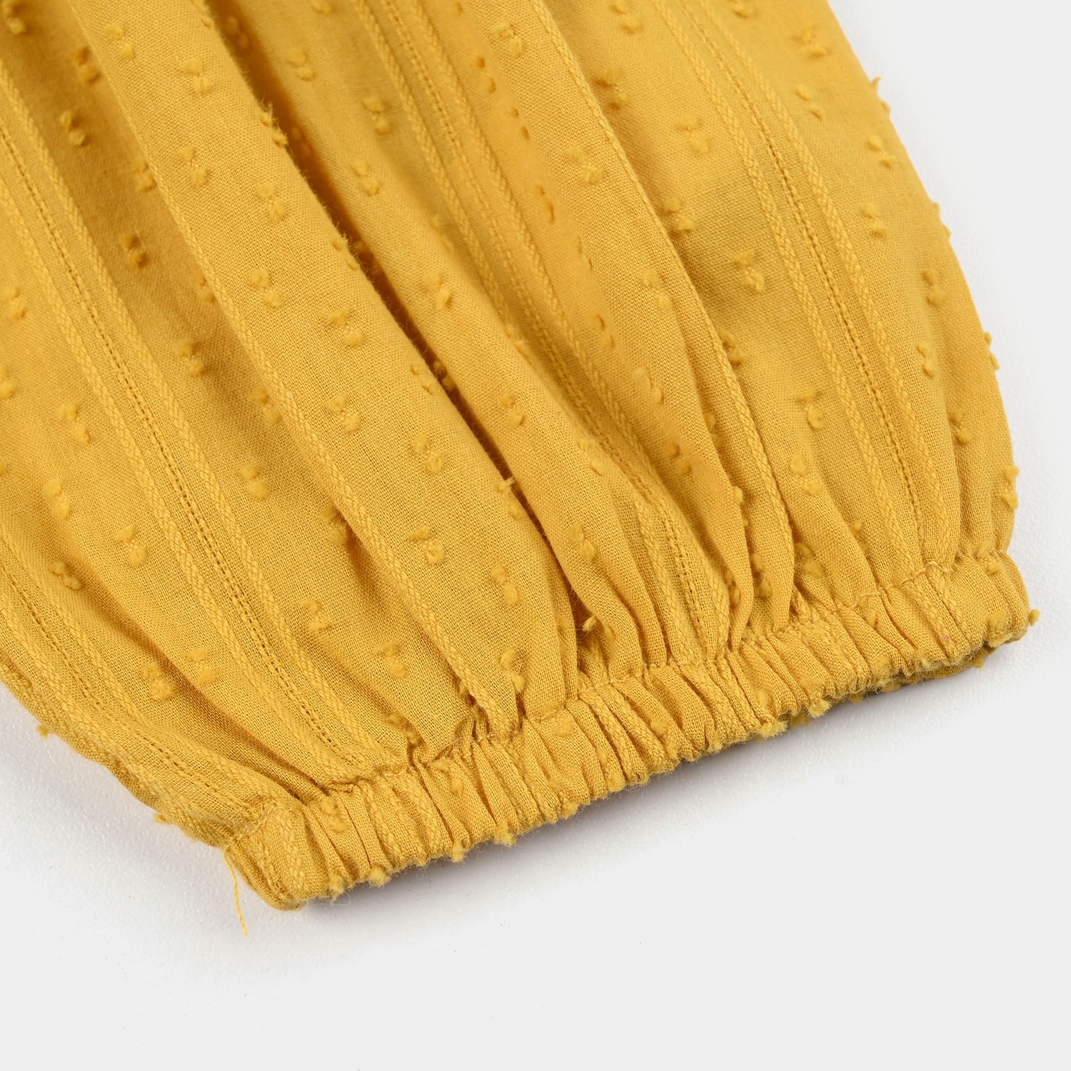 Infant Girls Jacquard Woven Romper (Summer Hues) - Mustard - Image 3