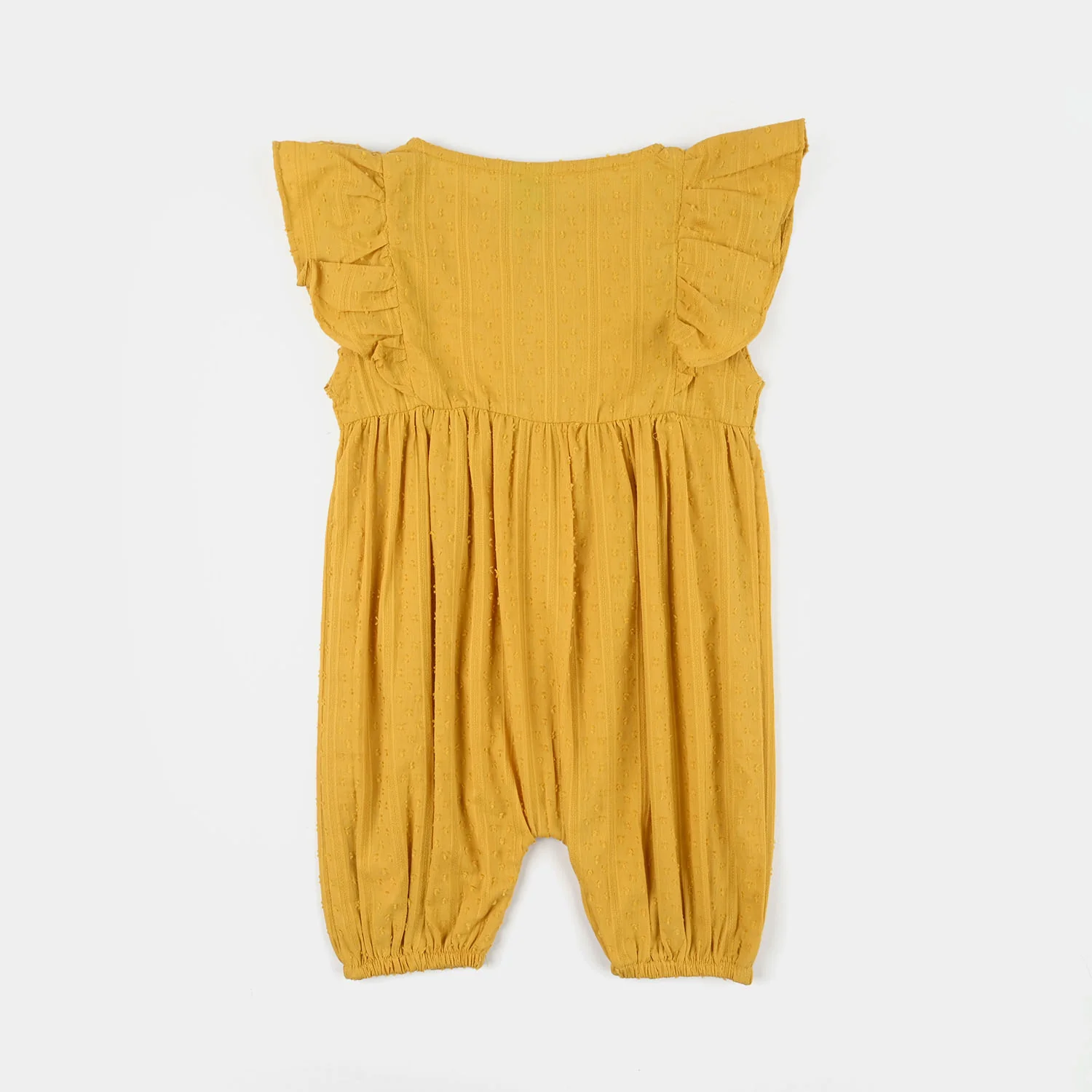 Infant Girls Jacquard Woven Romper (Summer Hues) - Mustard - Image 4