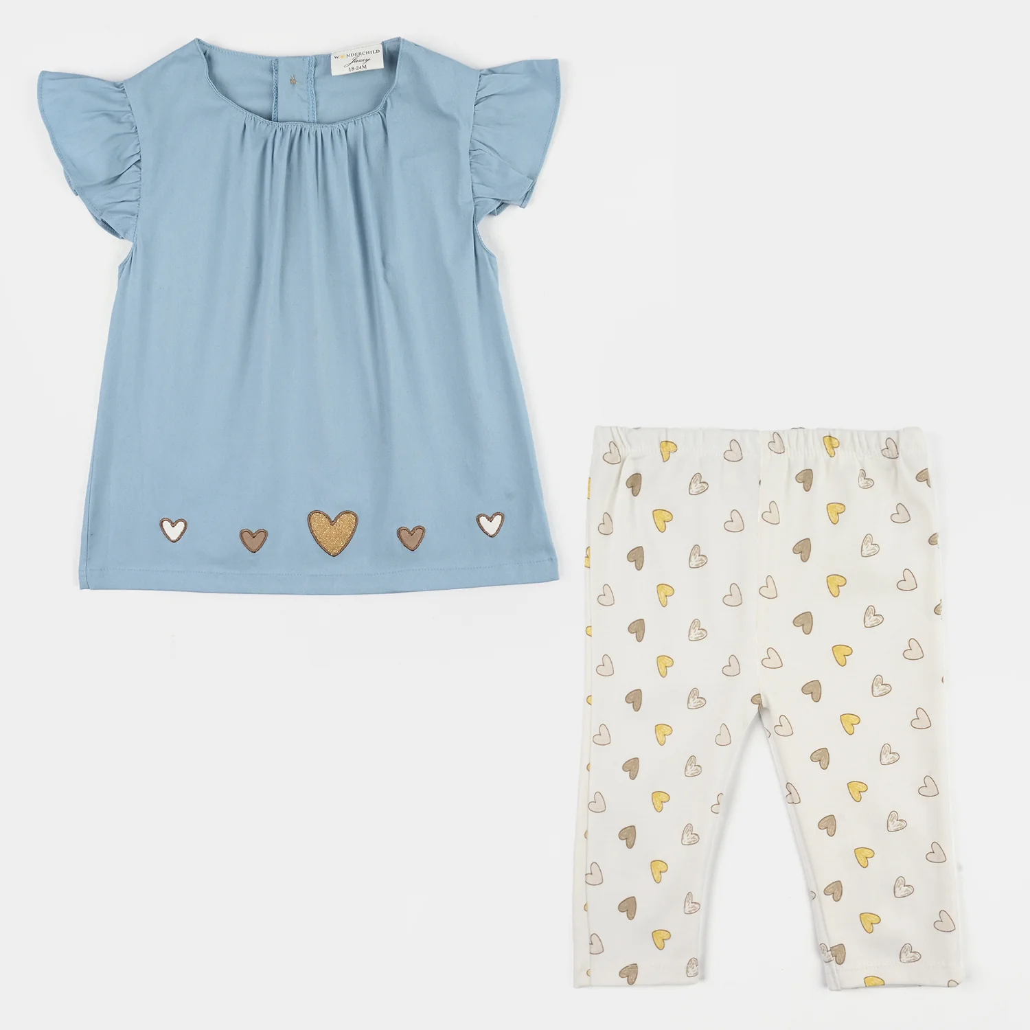 Infant Girls Jersey/Terry 2Pc Suit - Blue
