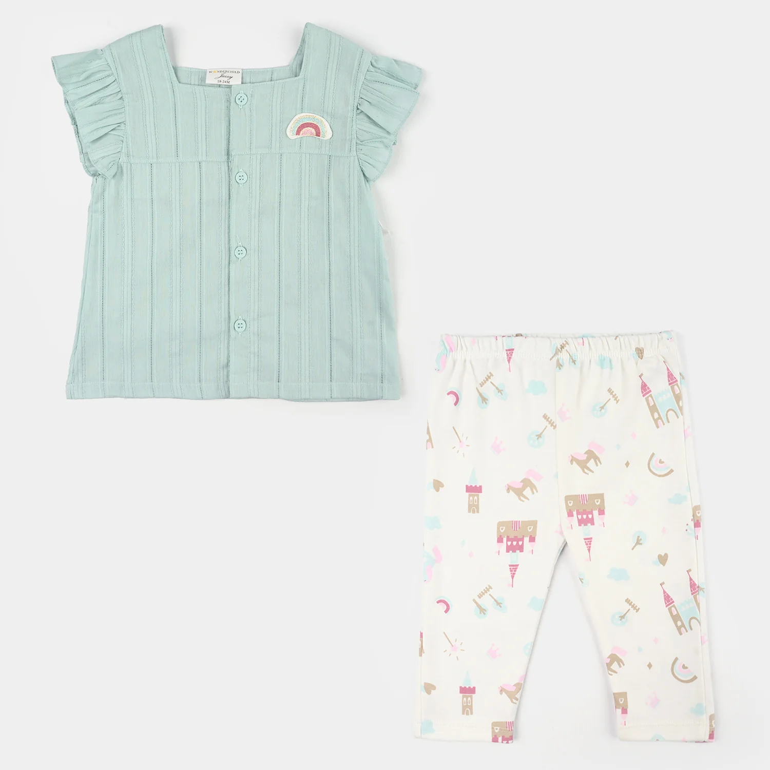 Infant Girls Jersey/Terry 2Pc Suit - Green