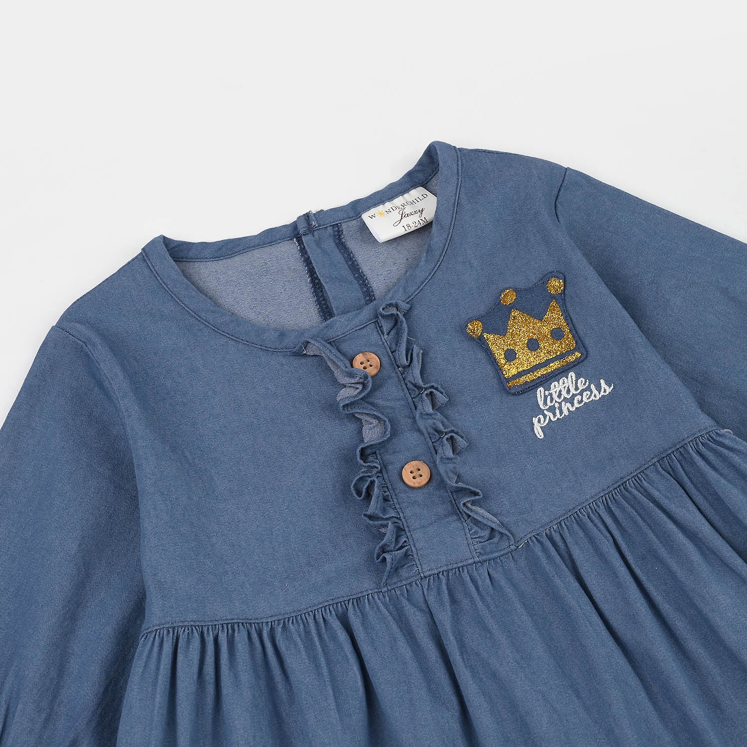 Infant Girls Jersey/Terry 2Pc Suit - Navy - Image 3
