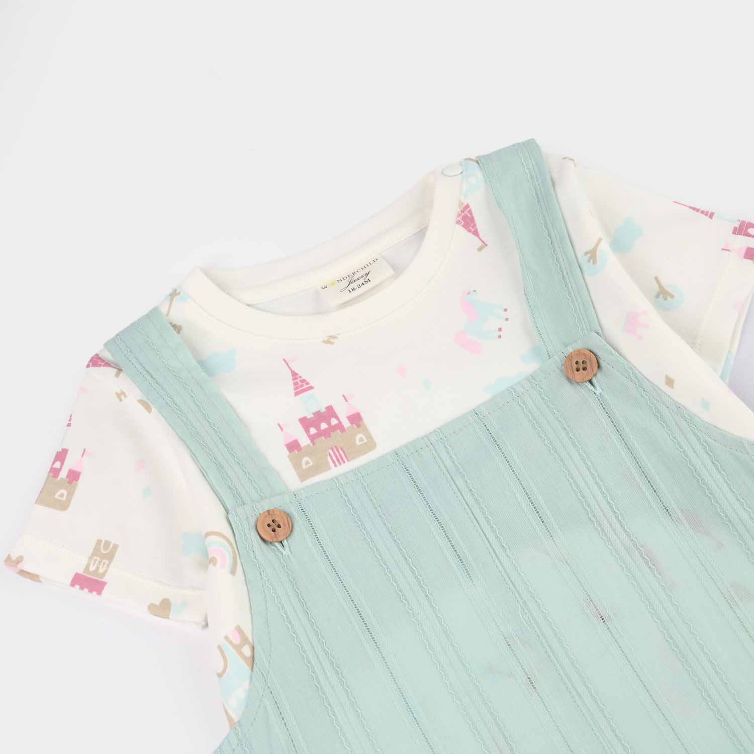 Infant Girls Jersey/Terry 2Pc Suit - White - Image 2