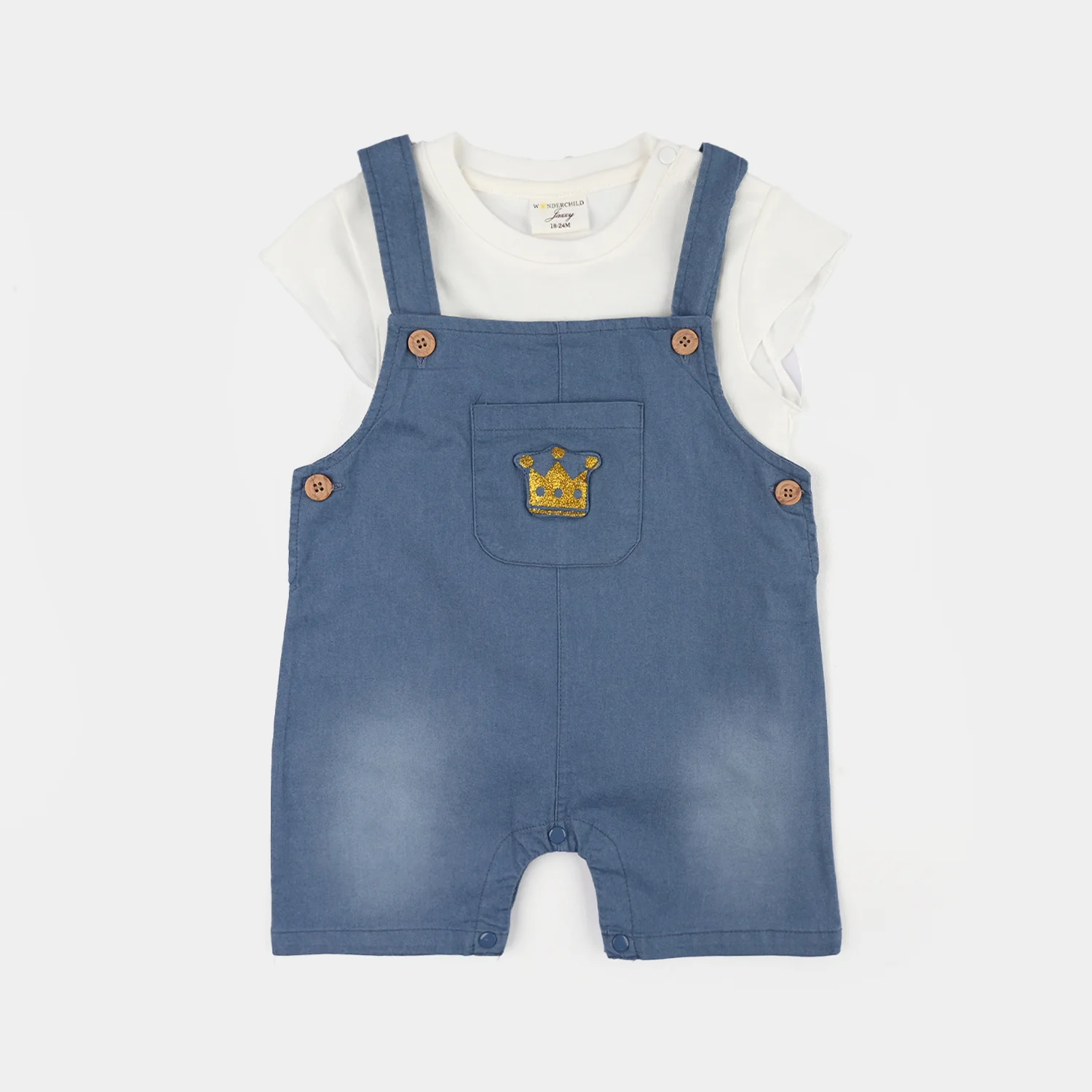 Infant Girls Jersey/Terry 2Pc Suit - Blue