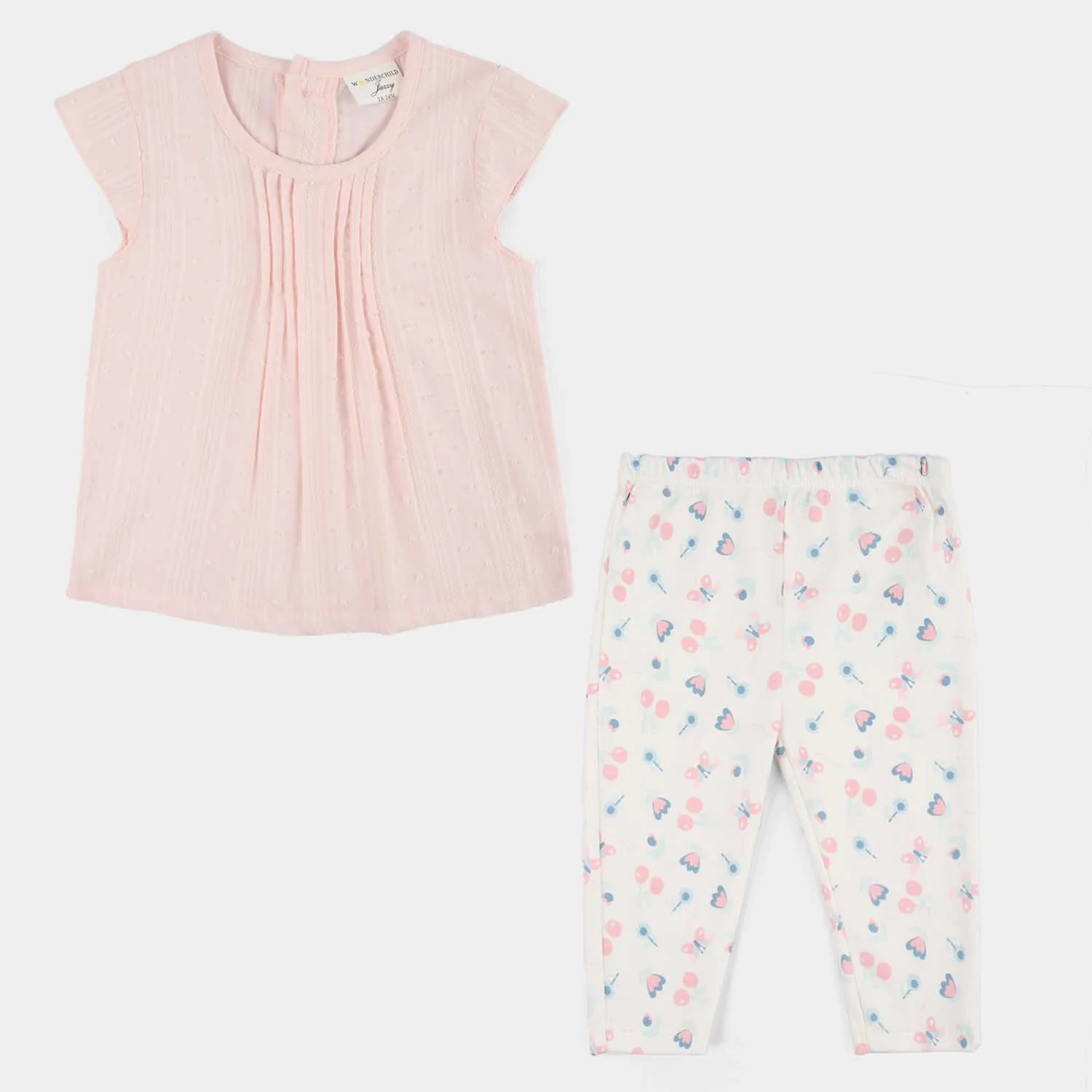 Infant Girls Jersey/Terry 2Pc Suit - Pink