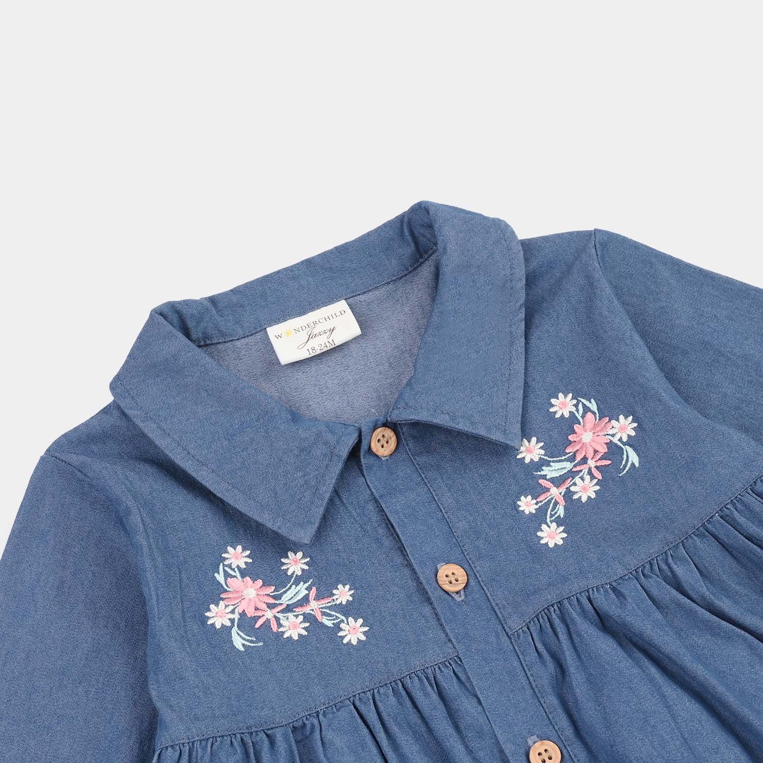 Infant Girls Jersey/Terry 2Pc Suit - Navy - Image 3