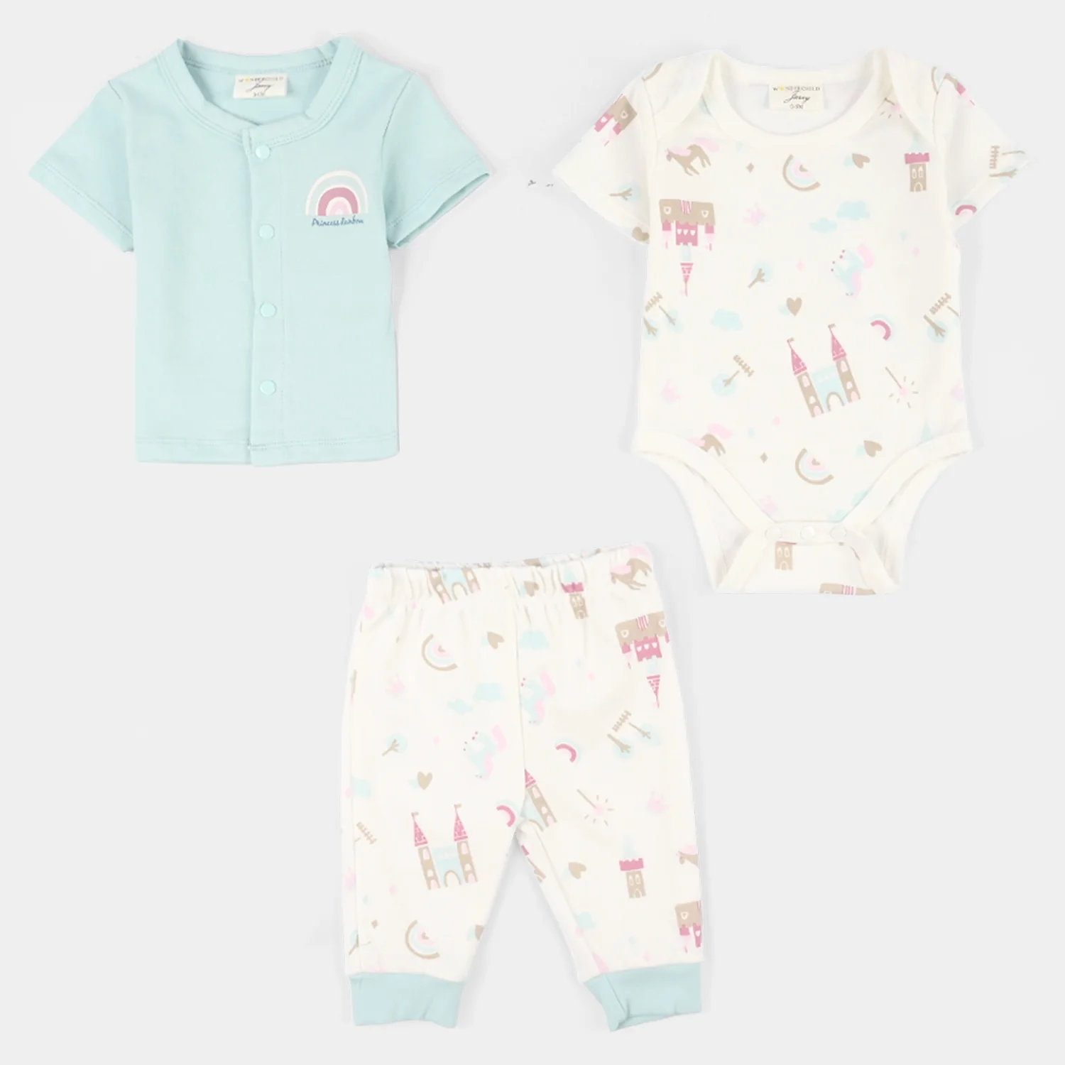 Infant Girls Jersey Terry 7Pc Gift Set - Blue - Image 2