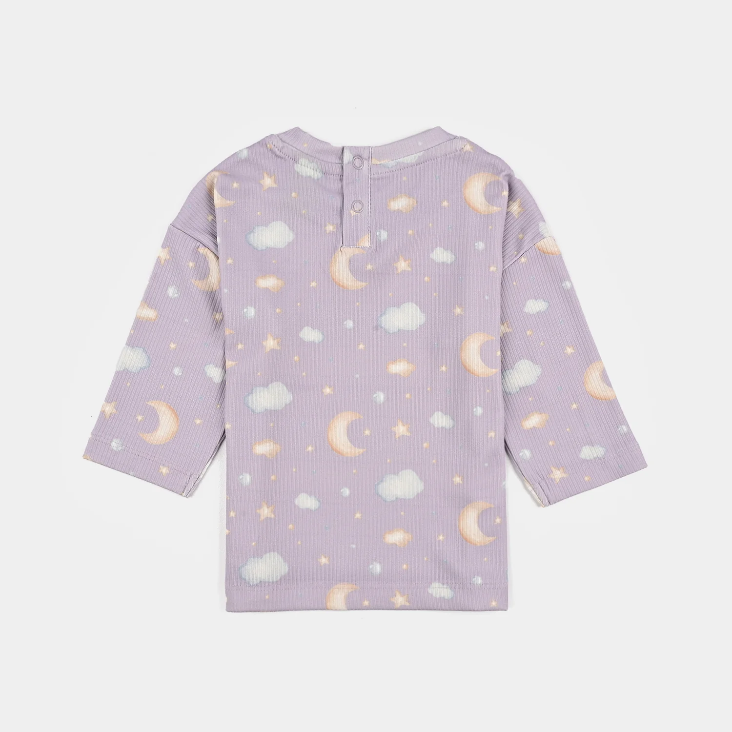 Infant Girls Jersey/Terry Night Suit Moon & Cloud-Purple - Image 3