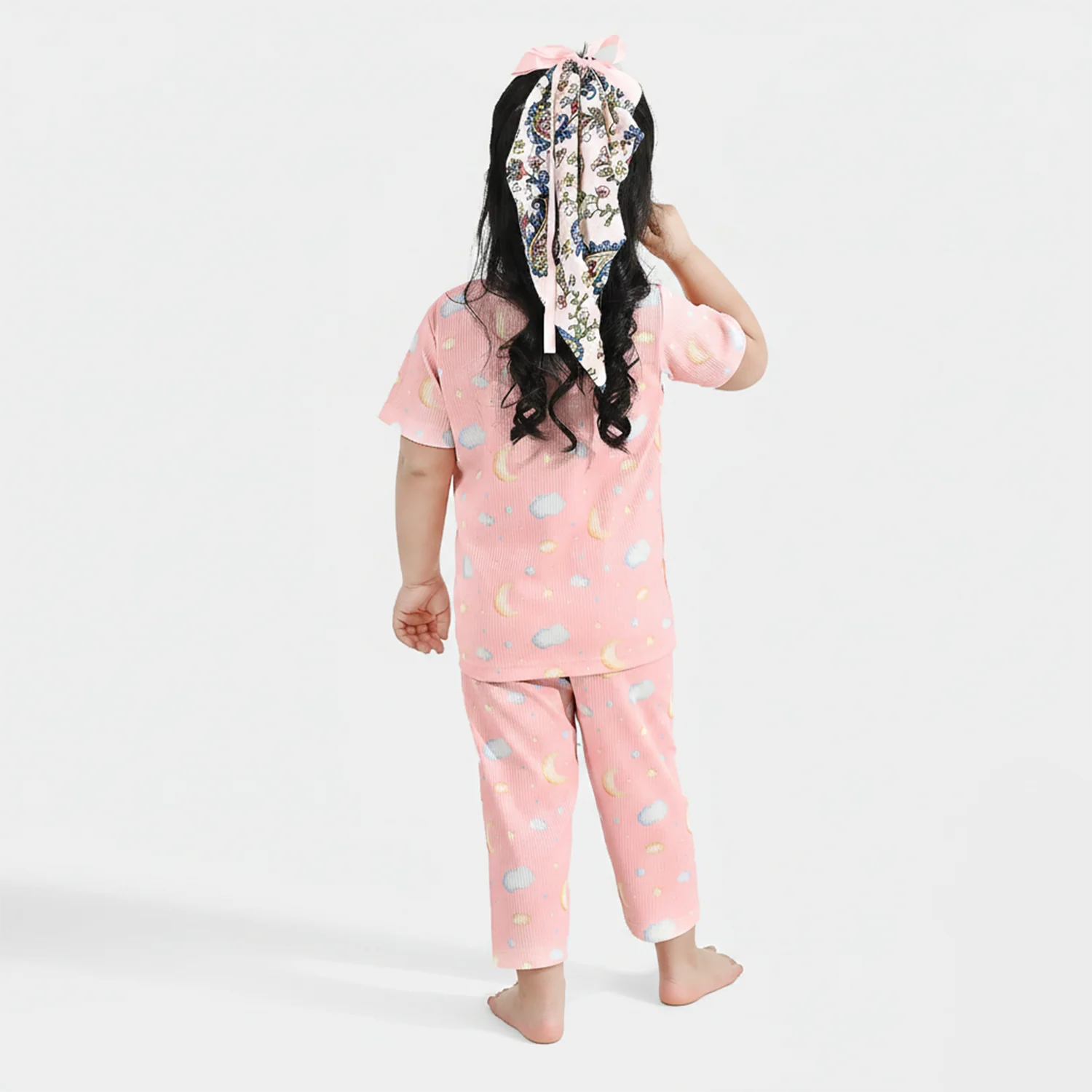 Infant Girls Jersey/Terry Printed Night Suit - Pink - Image 5