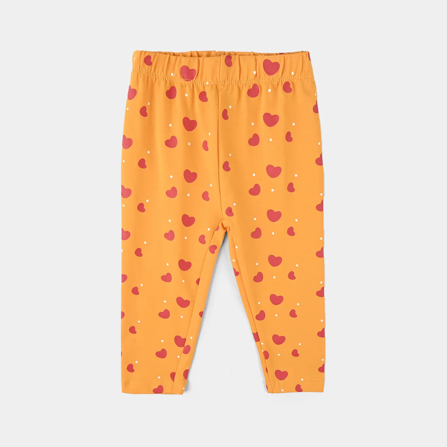 Infant Girls Jersey/Terry Printed Tights HEARTS REPEAT-Yellow - Image 3