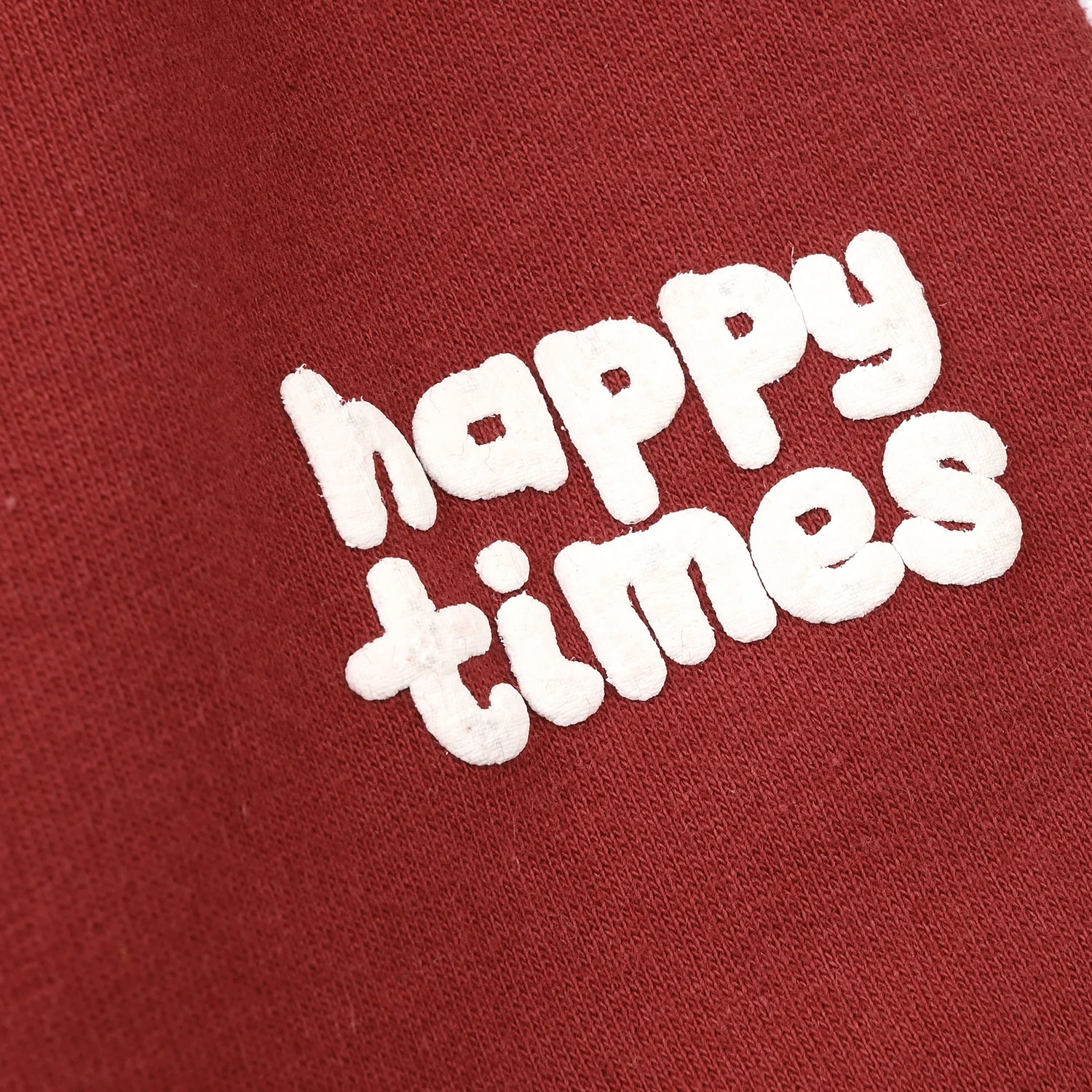 Infant Girls Jersey/Terry Pajama Happy Time-Red - Image 2