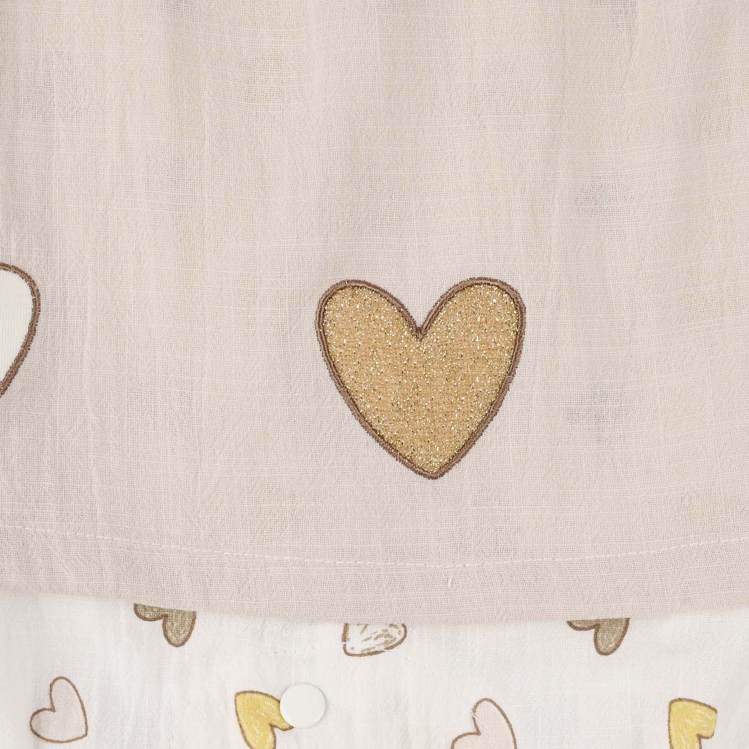 Infant Girls Jersey/Terry Romper - White - Image 3