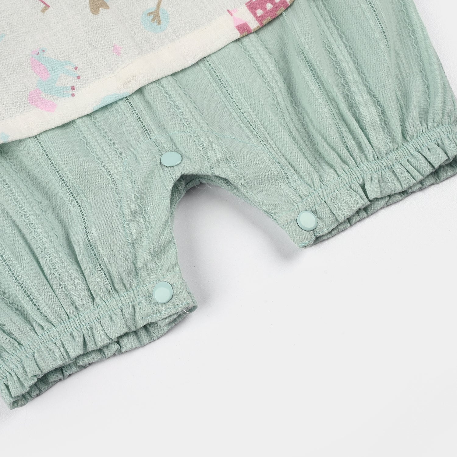 Infant Girls Jersey/Terry Romper - White - Image 3