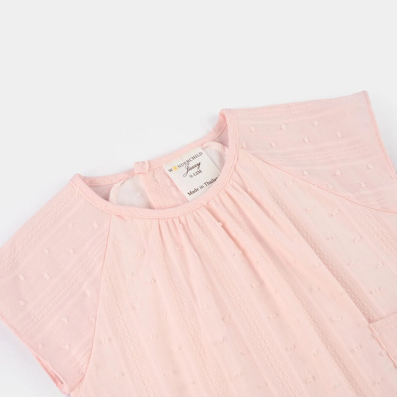 Infant Girls Jersey/Terry Romper - Pink - Image 2