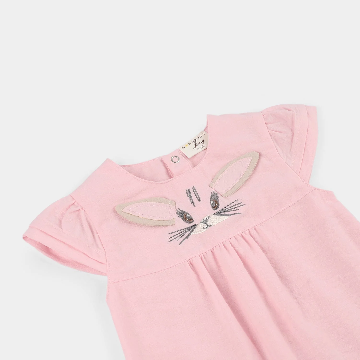 Infant Girls Jersey/Terry Romper - Pink - Image 2