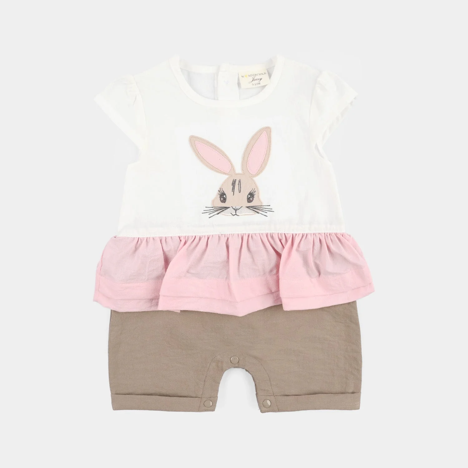 Infant Girls Jersey/Terry Romper - Pink