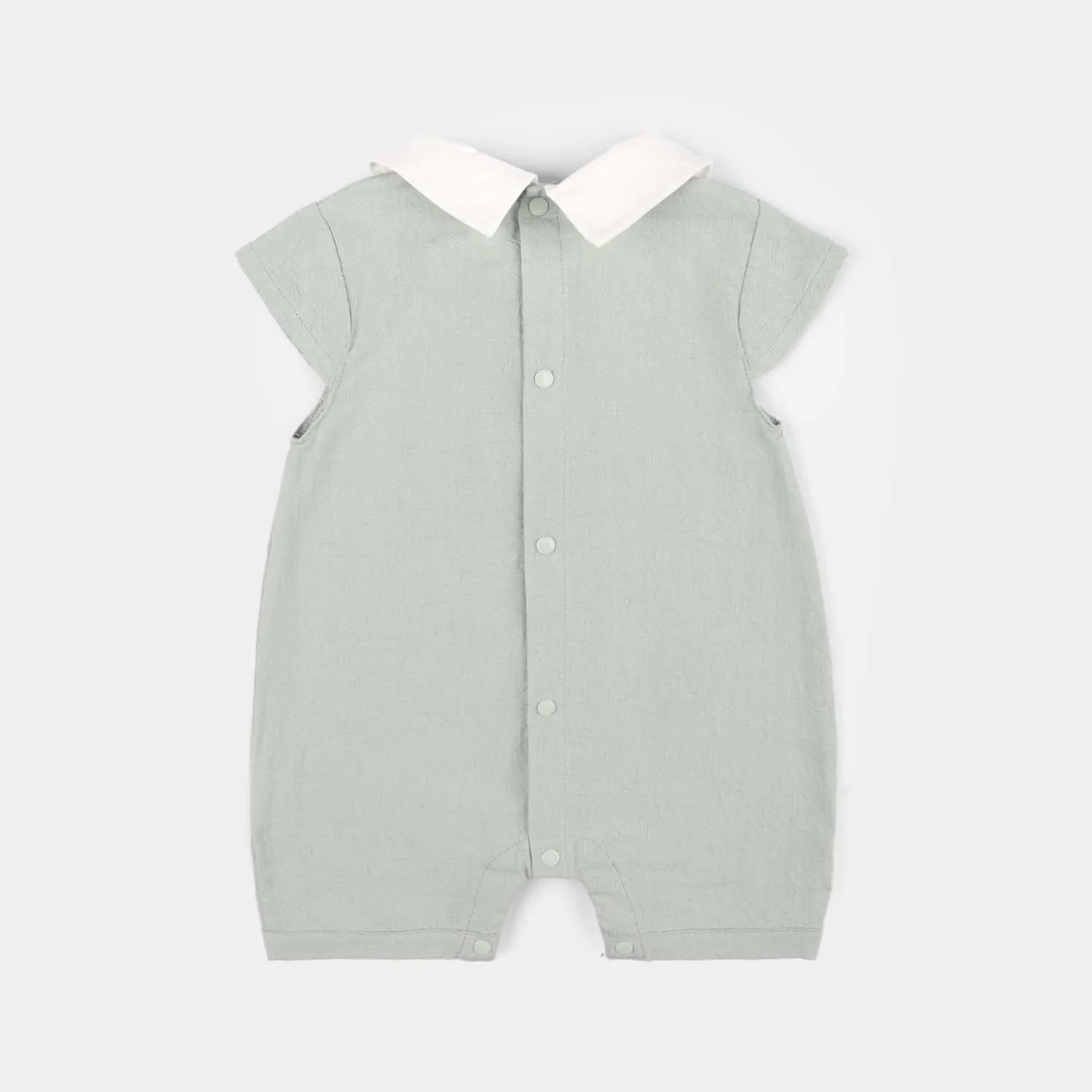 Infant Girls Jersey/Terry Romper - Grey - Image 4