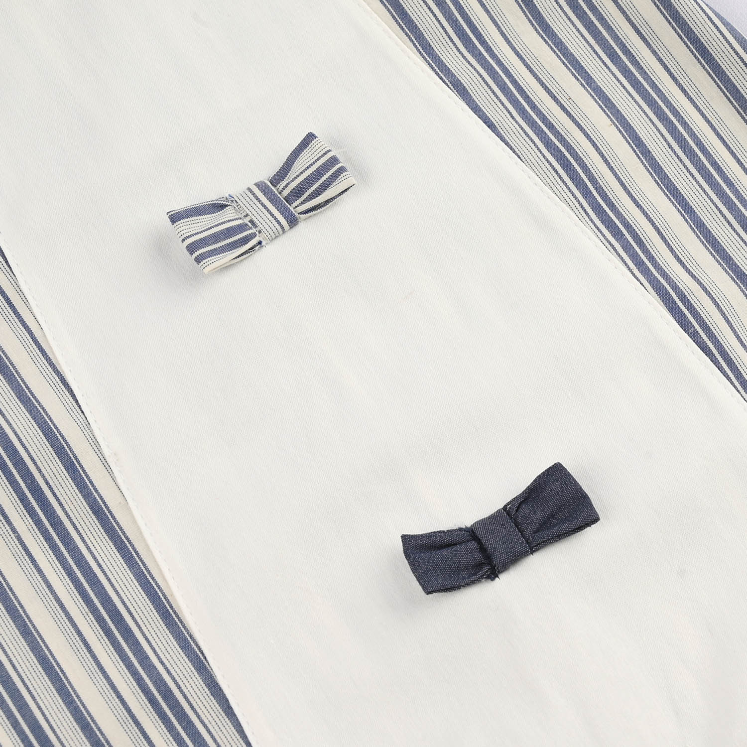 Infant Girls Jersey/Terry Romper - Navy Strip - Image 3