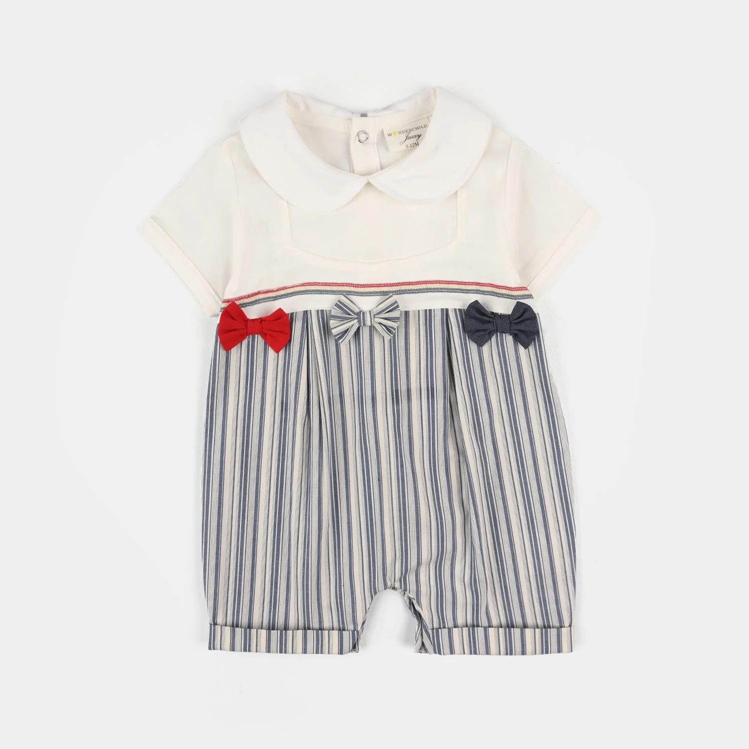 Infant Girls Jersey/Terry Romper - Blue