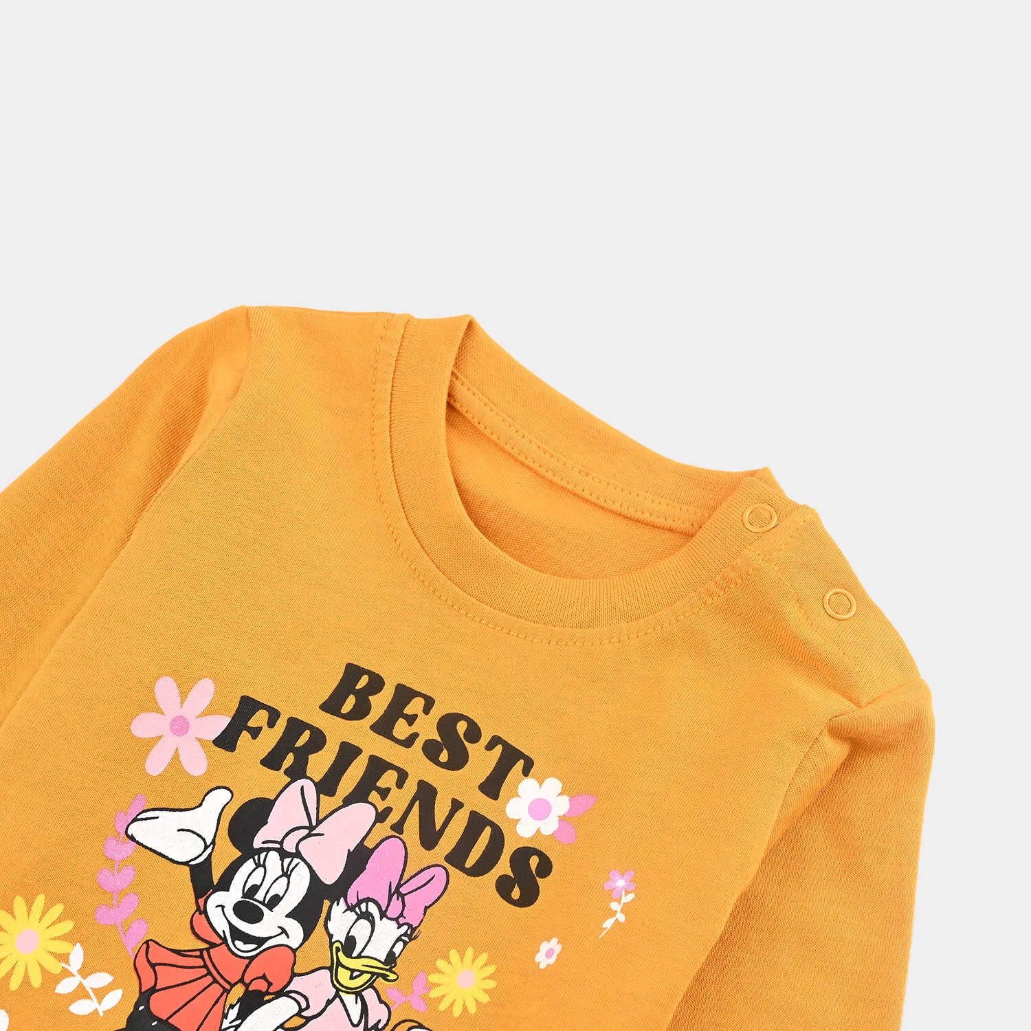 Infant Girls Jersey/Terry T-Shirt (BEST FRIENDS) - Yellow - Image 2