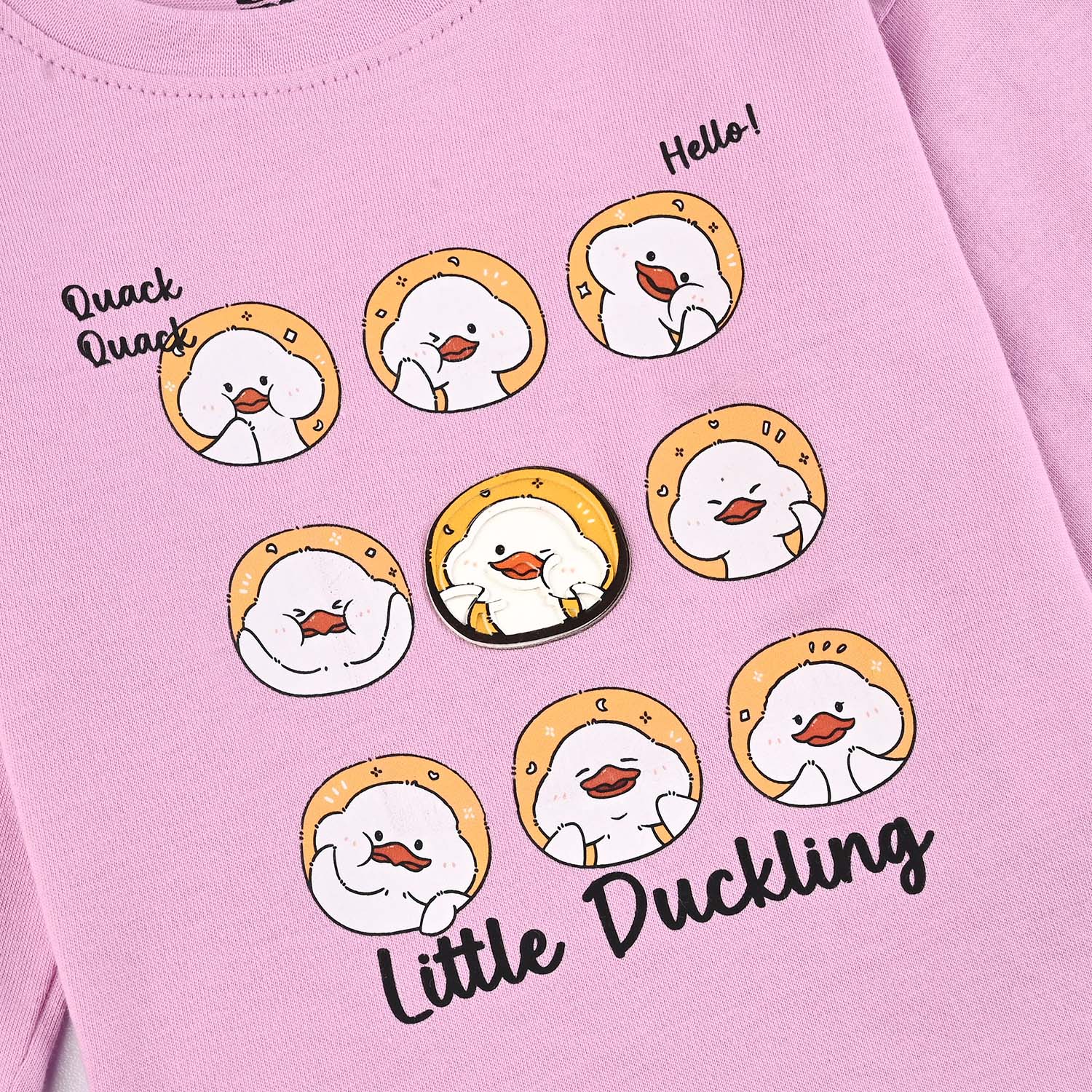 Infant Girls Jersey/Terry T-Shirt F/S Little Duckling-Pink - Image 3