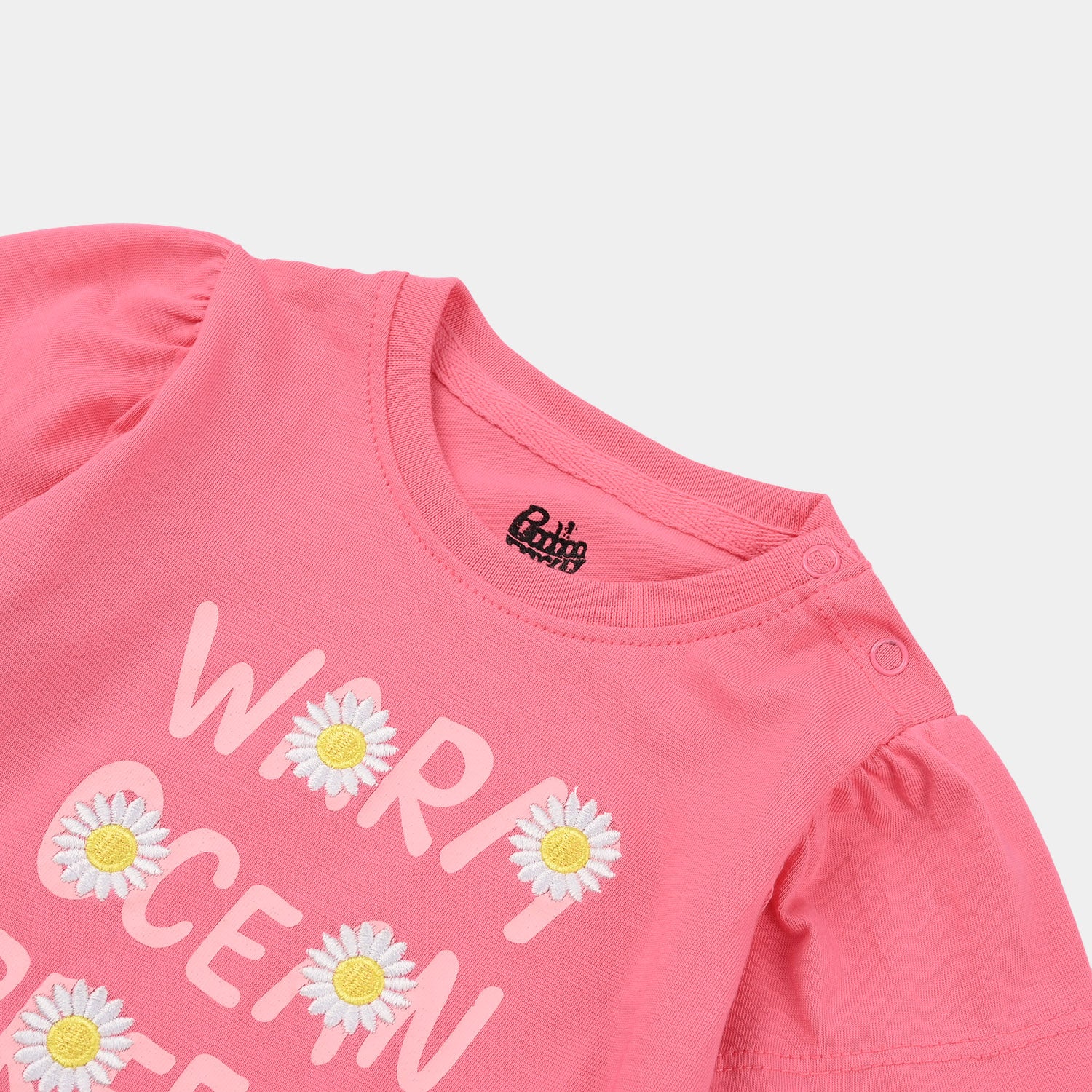 Infant Girls Jersey/Terry T-Shirt (Warm Ocean Breeze) - Plumeria - Image 2