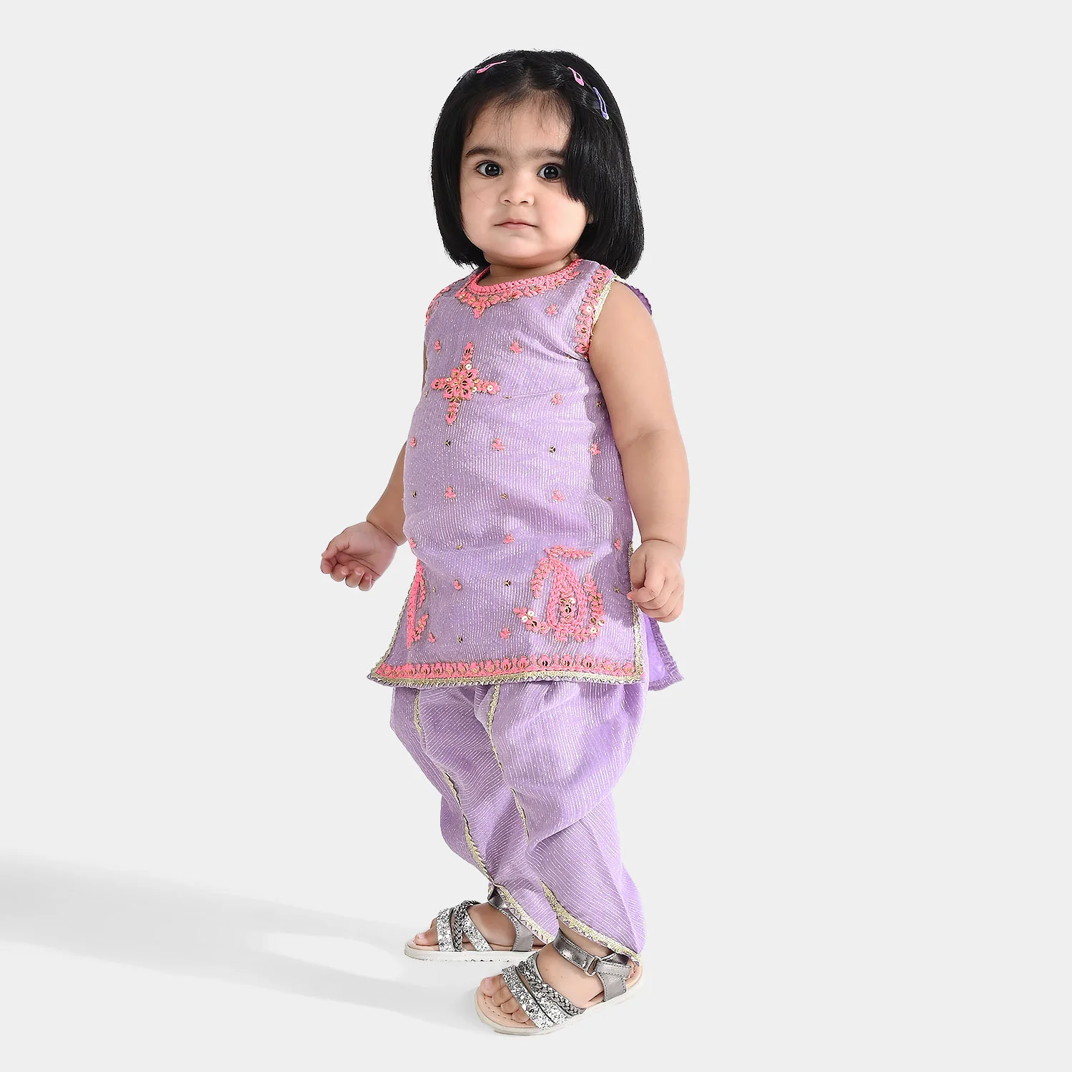 Infant Girls Net Fancy 2Pcs - Lilac/Purple - Image 2