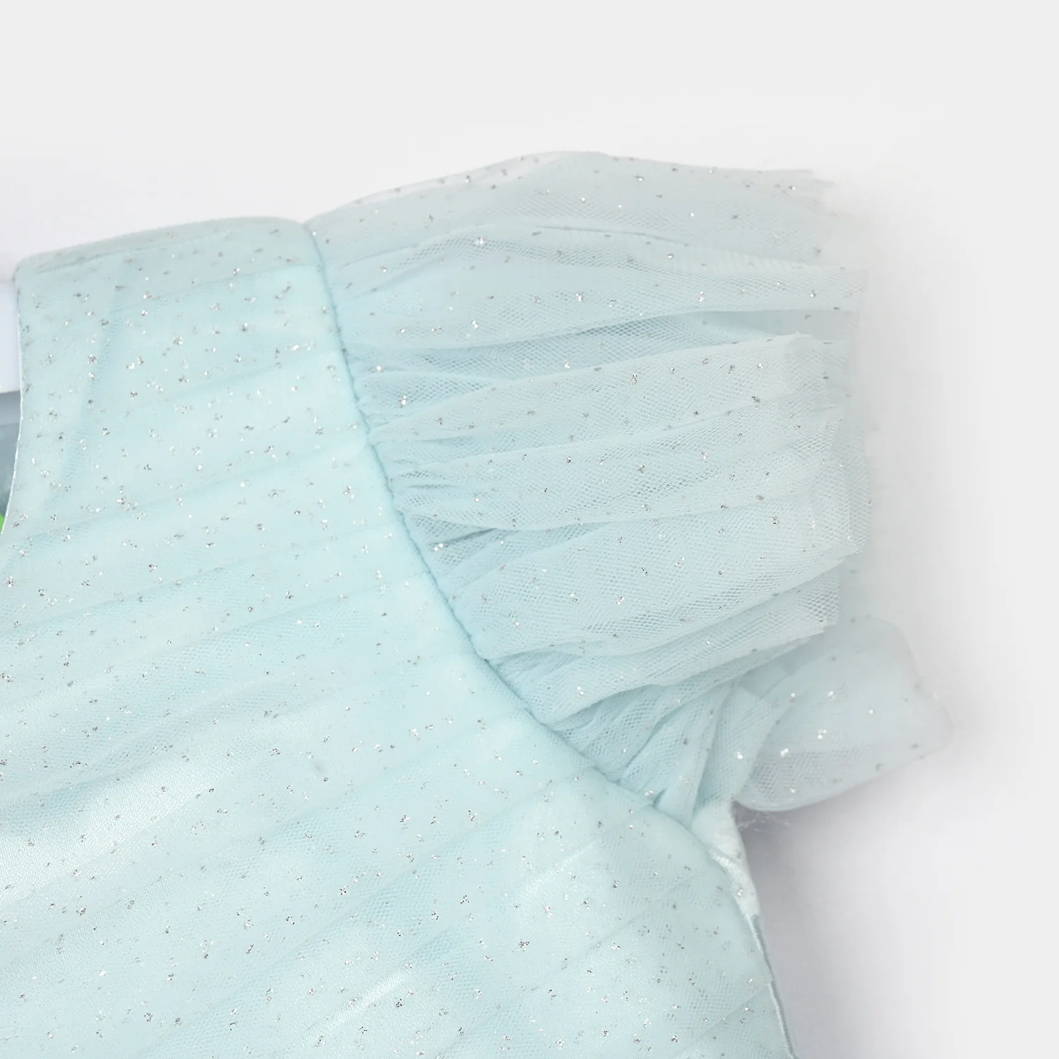 Infant Girls Net Fancy Frock (Glittering) - Light Blue - Image 7