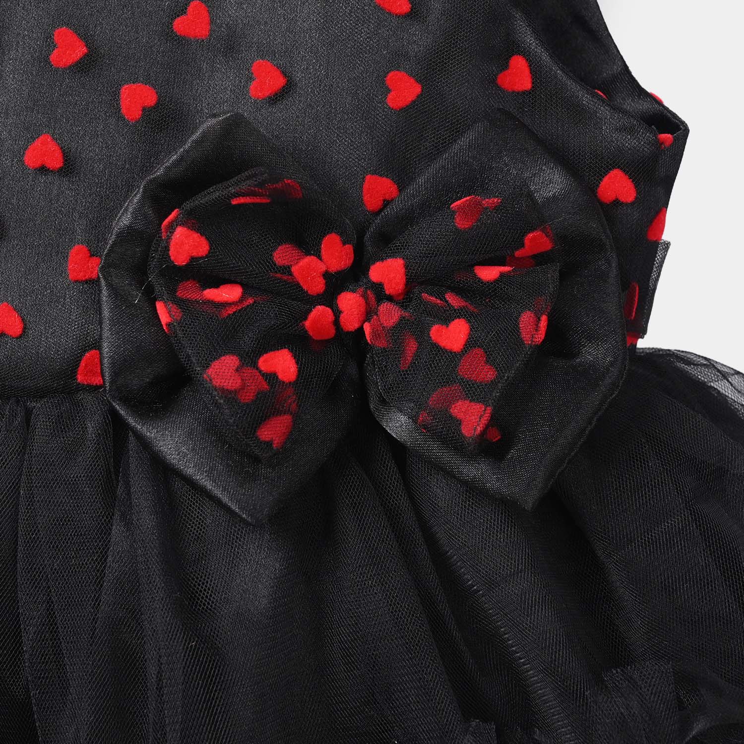 Infant Girls Net Fancy Frock - Black - Image 5