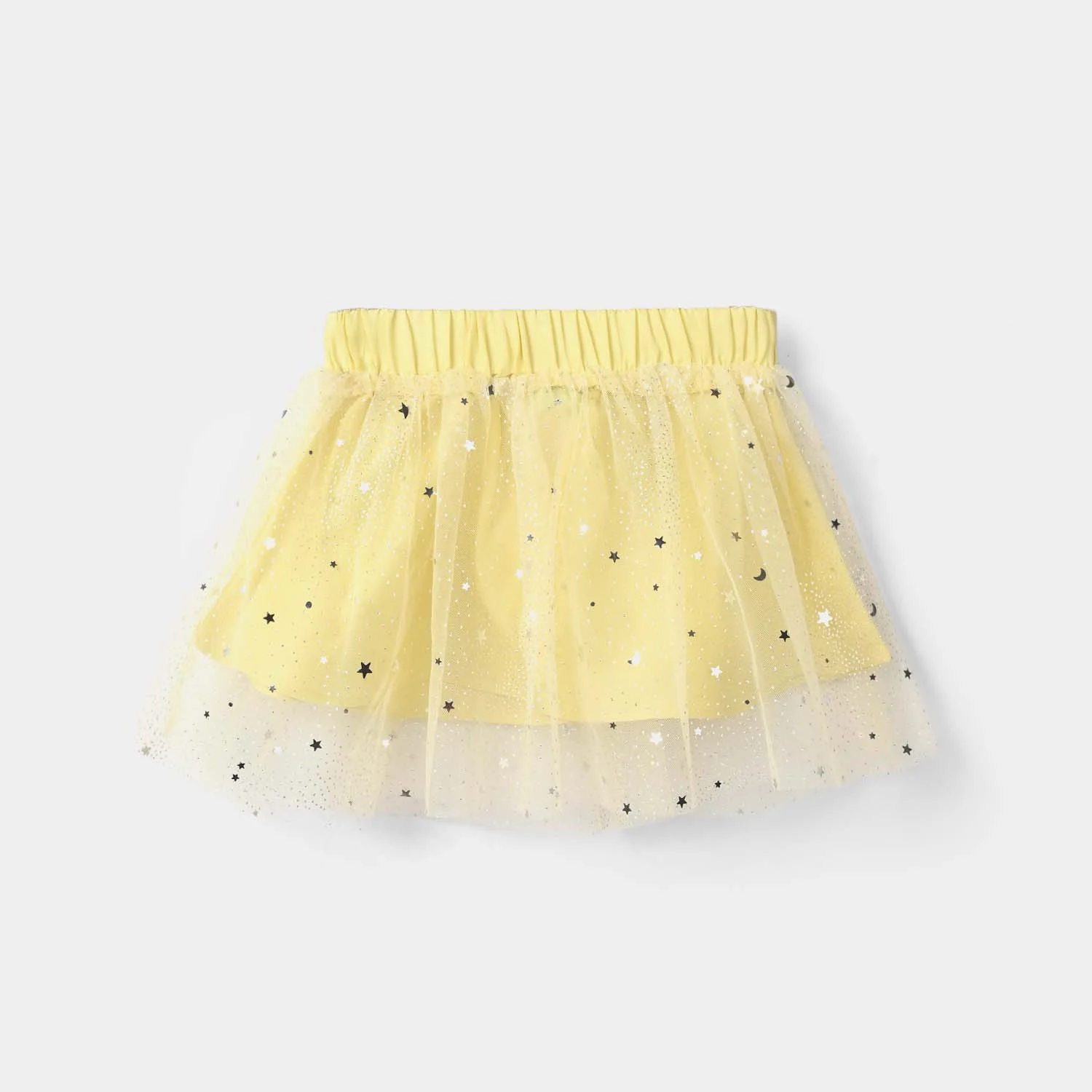 Infant Girls Net Short Skirt Shinny Star - Light Yellow - Image 3