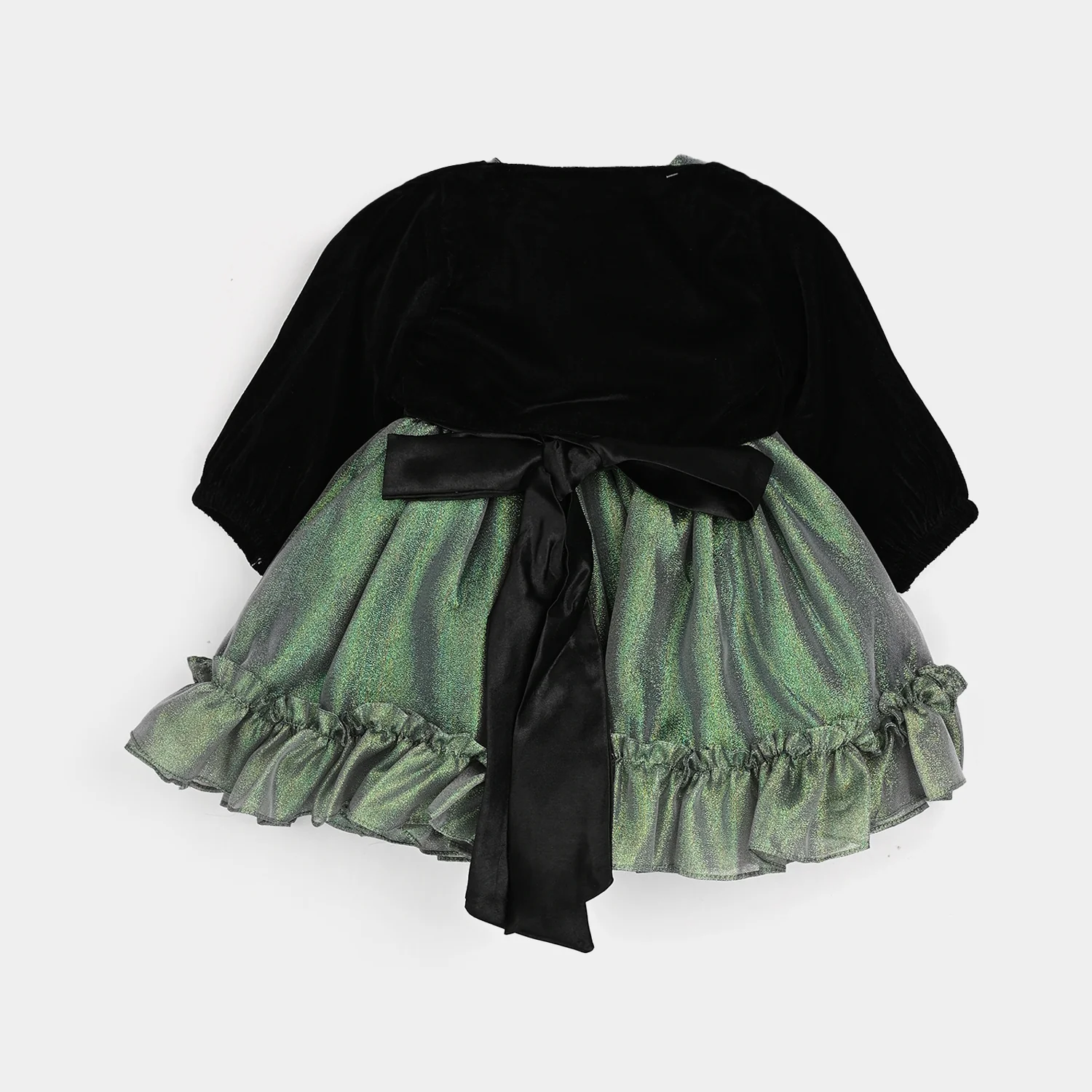 Infant Girls Organza Fancy Frock-Shine - Green - Image 4