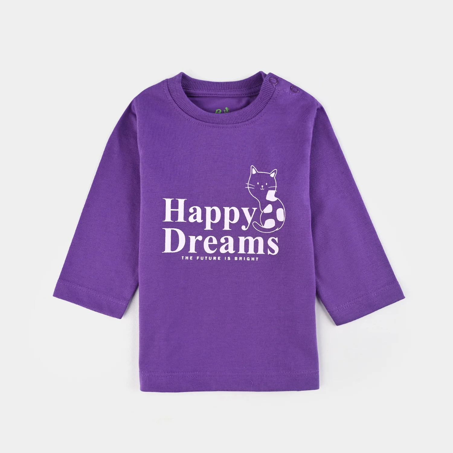 Infant Girls Poly Cotton Jersey Night Suit HAPPY DREAMS-Purple Heart - Image 2