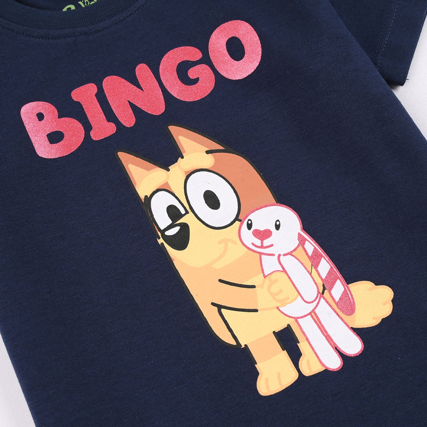 Infant Girls Poly/Cotton Jersey Night Suit (Bingo) - Navy Blue - Image 3