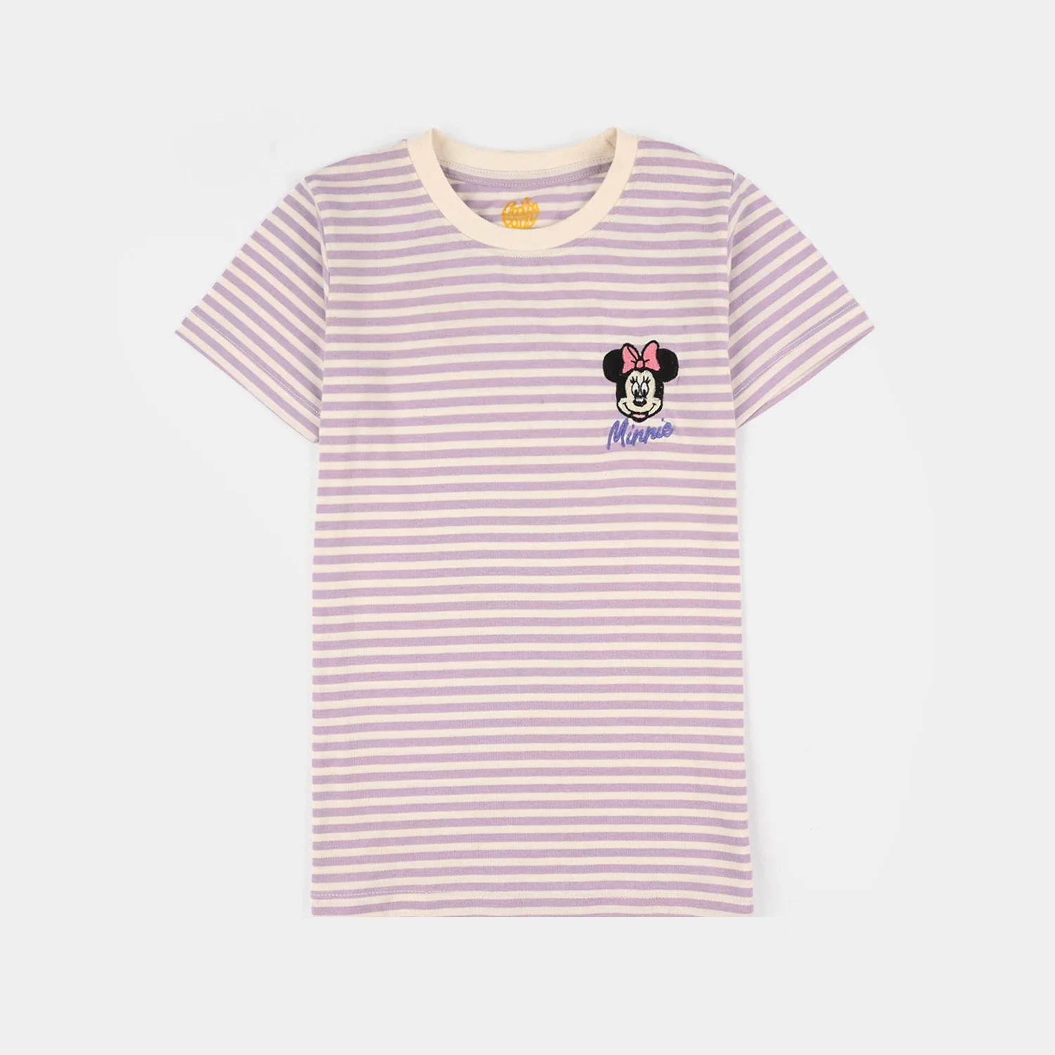 Infant Girls Poly Cotton Jersey Night Suit - Pastel Lilac/White - Image 2