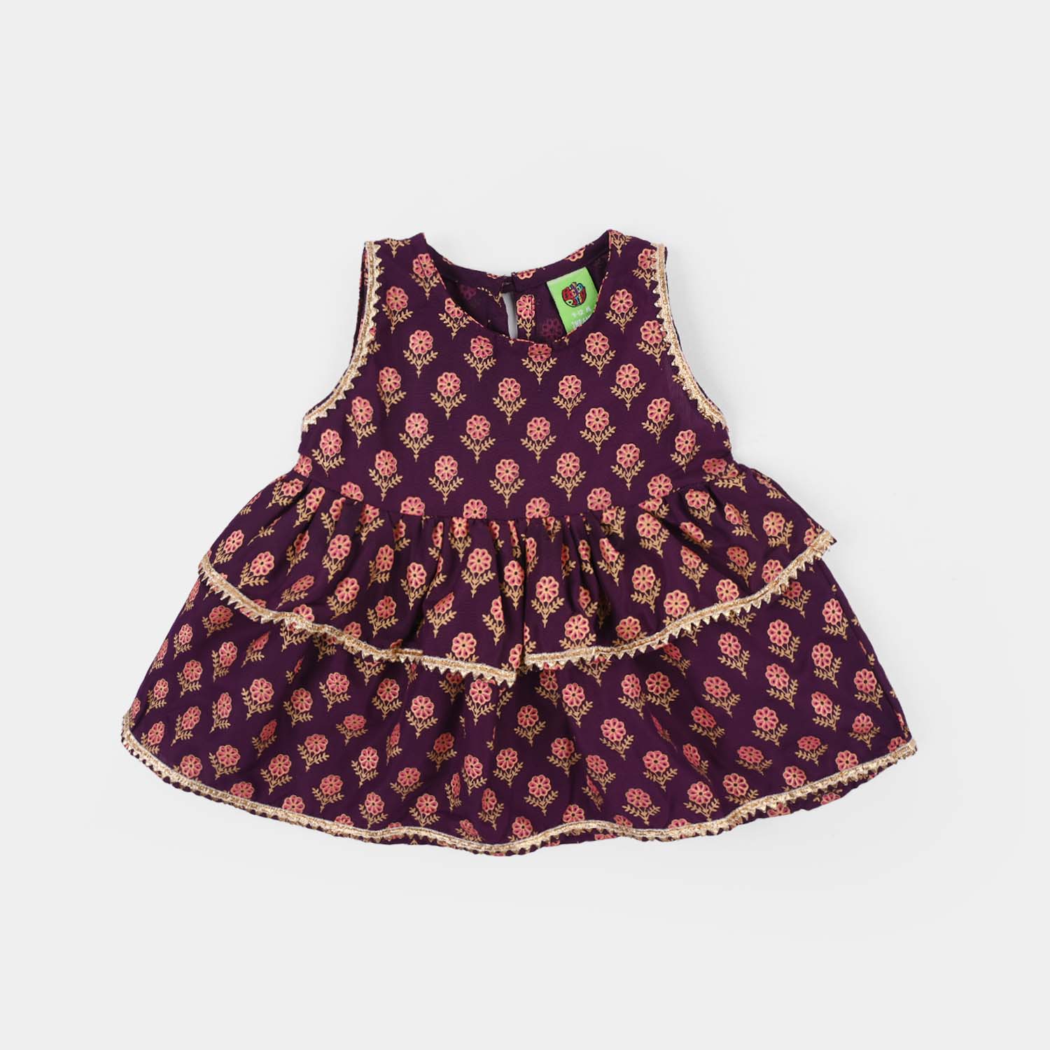 Infant Girls Poly Cambric 2Pcs Suit (Bebo) - Purple - Image 6