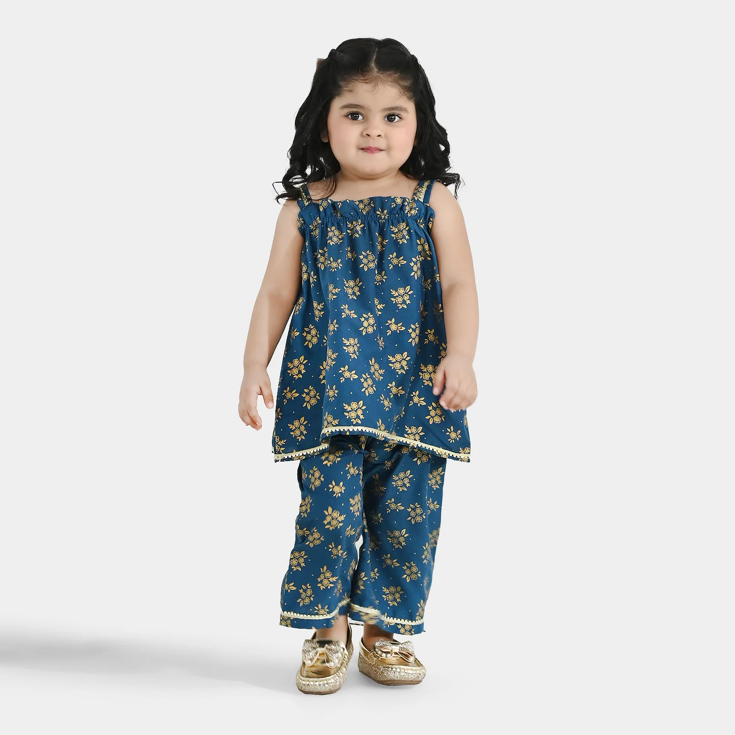 Infant Girls Poly Cambric 2Pcs - Teal