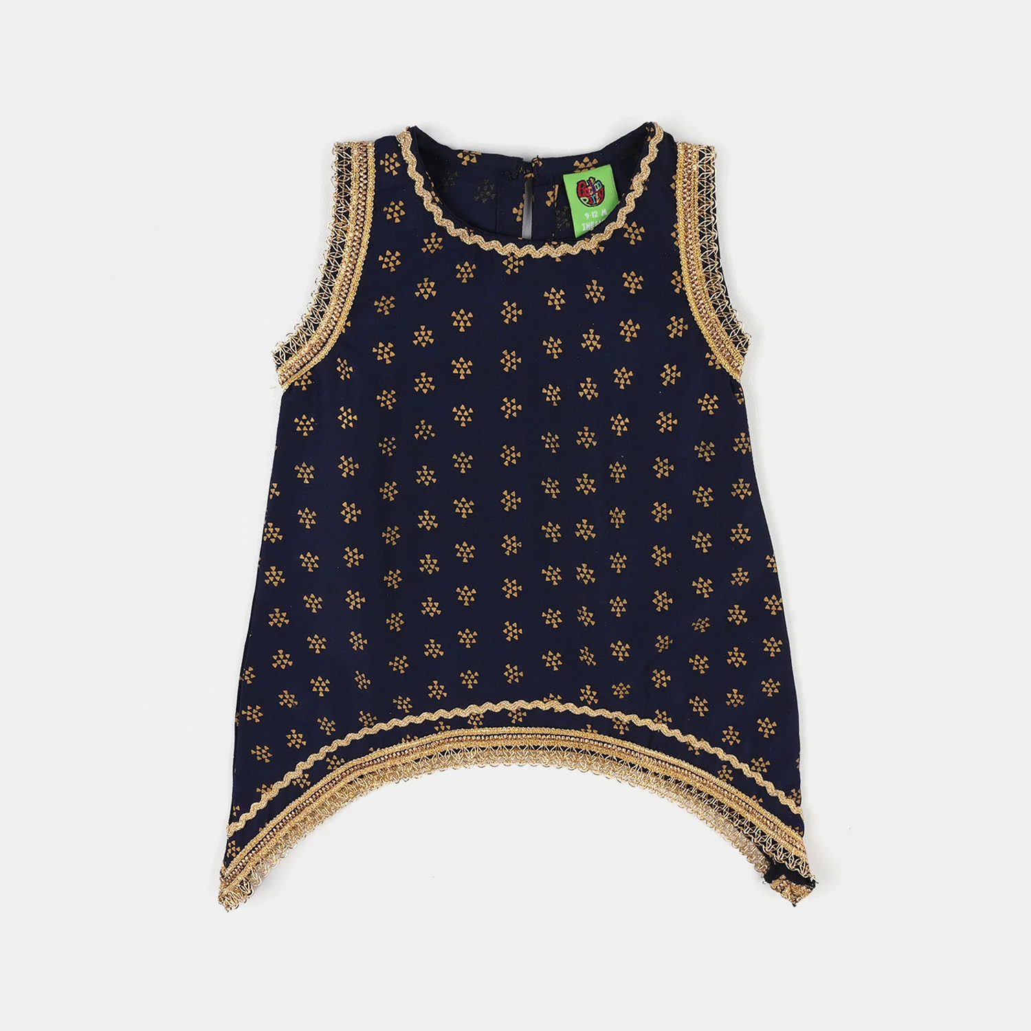 Infant Girls Poly Cambric 2-Pcs Suit (Inaya) - Navy Blue - Image 2