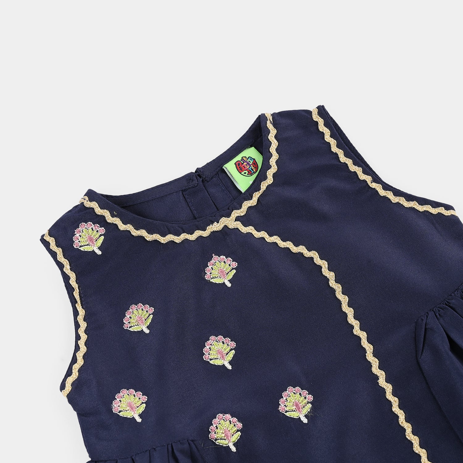 Infant Girls Embroidered Poly Cambric 2-Piece Suit (Chulbuli) - Navy - Image 5