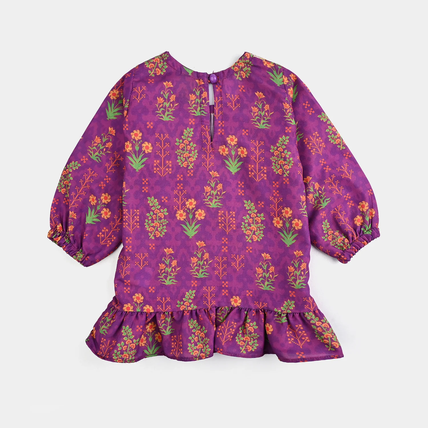 Infant Girls Poly Cambric Printed 2Pcs - Purple - Image 4