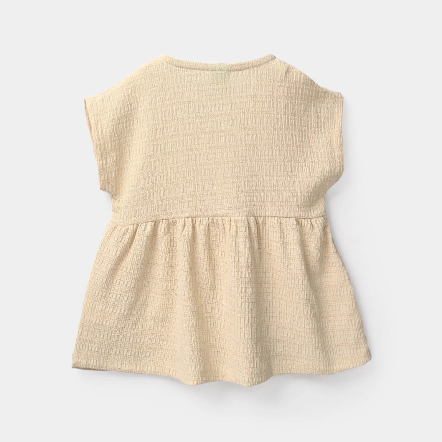 Infant Girls Poly Crinkle Knitted Frock - Brown - Image 6