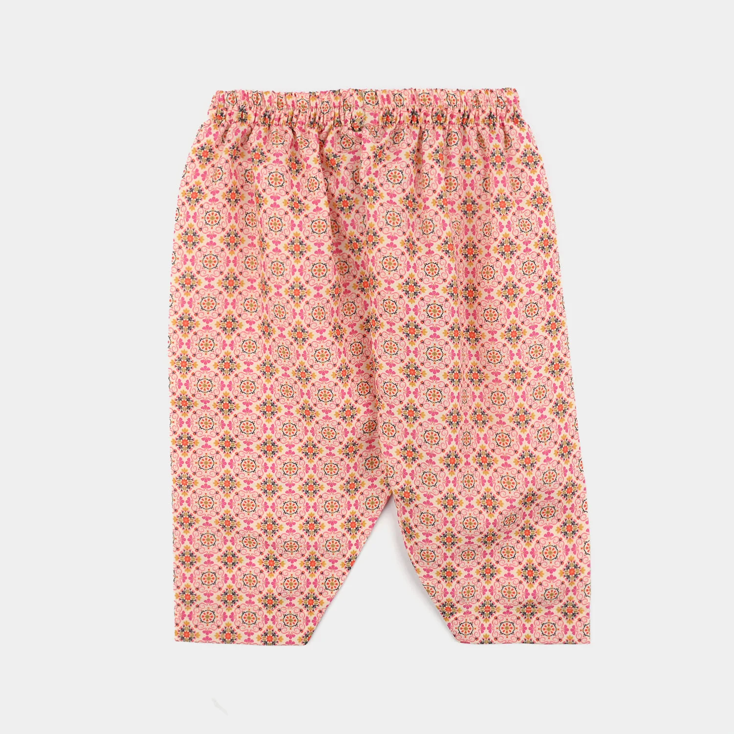 Infant Girls Poly Mesh Printed 2Pcs - Pink/Peach - Image 5