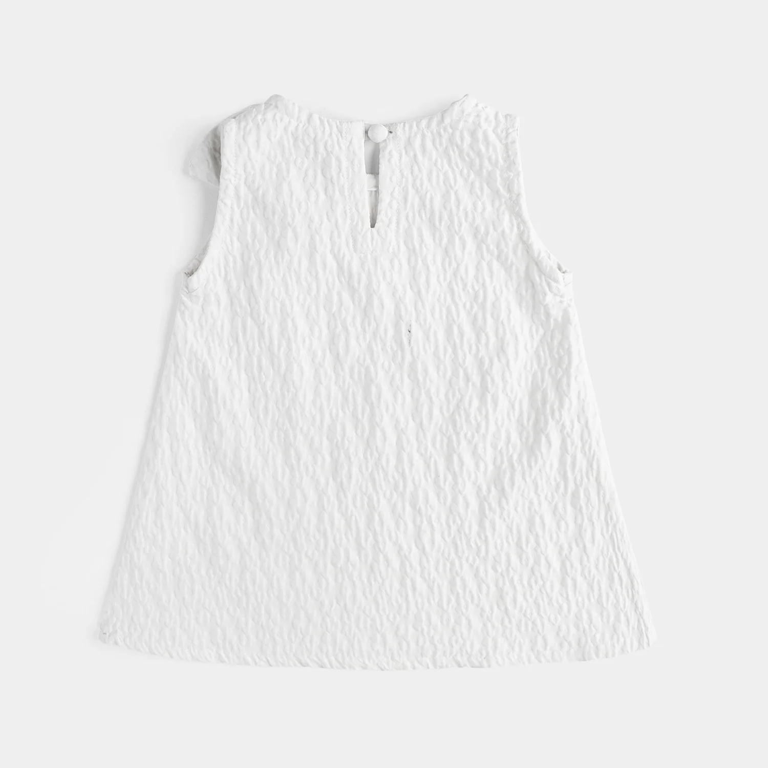 Infant Girls Poly Net Casual Frock Bow-WHITE - Image 3