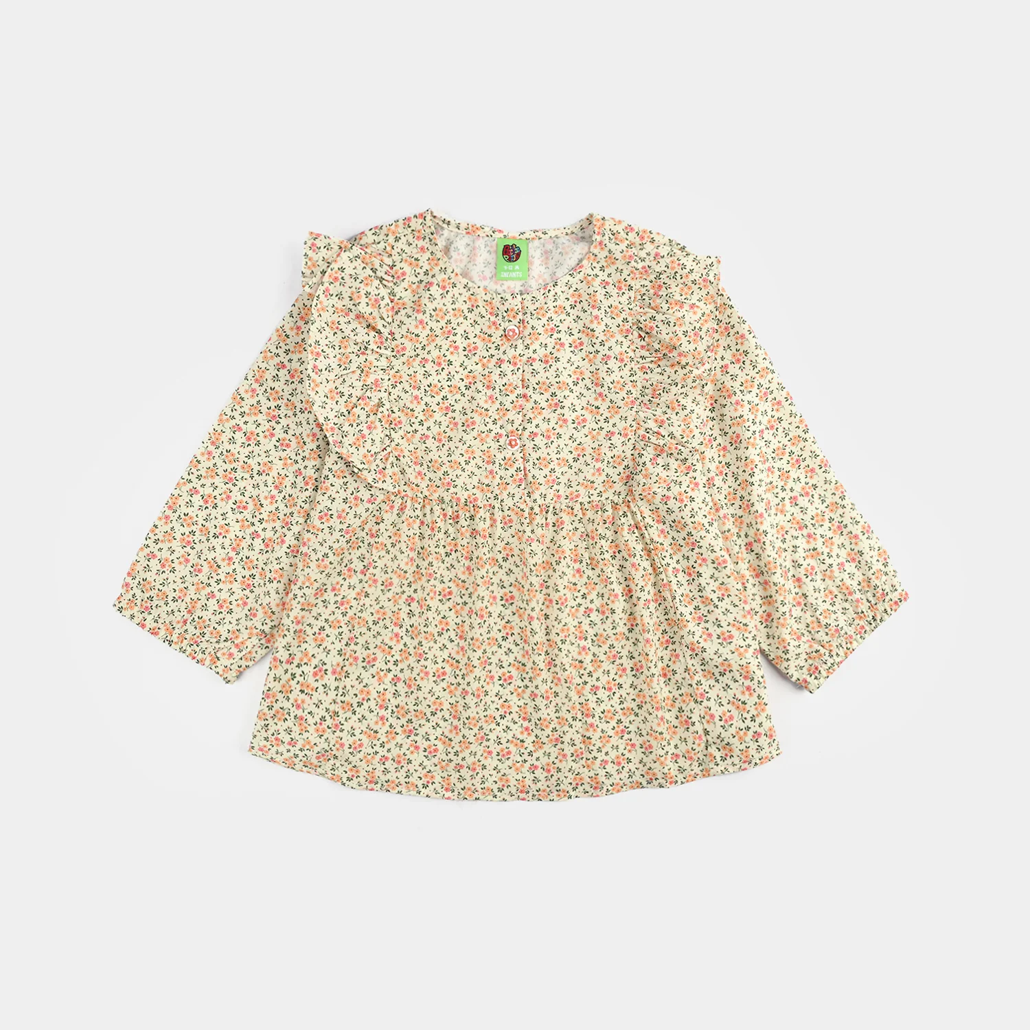 Infant Girls Poly Net Casual Top Yellow - Cream