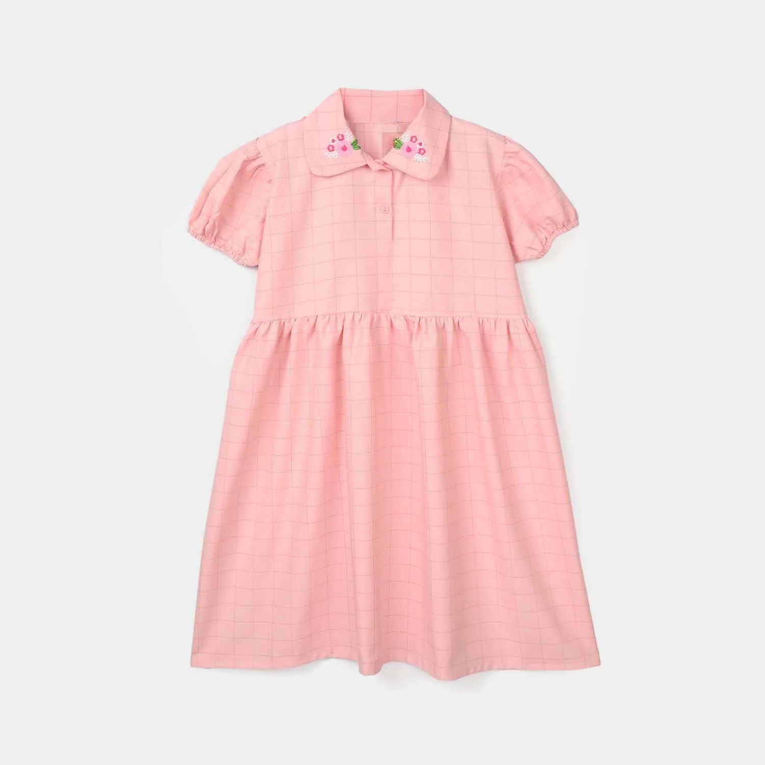 Infant Girls Poly Twill Embroidered Frock Pink Beauty - Pink - Image 4