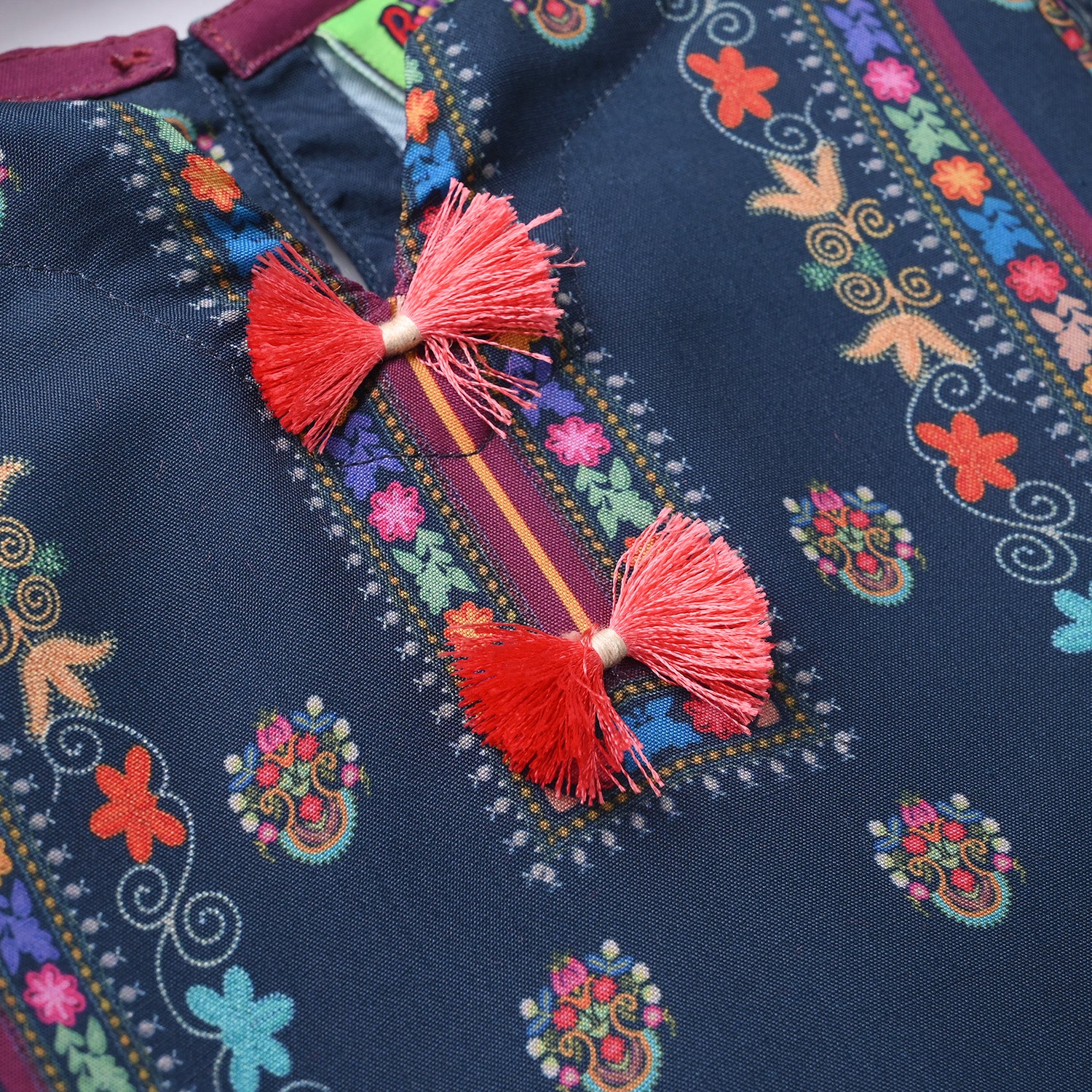 Infant Girls Poly Twill Printed 2Pcs - Blue - Image 4