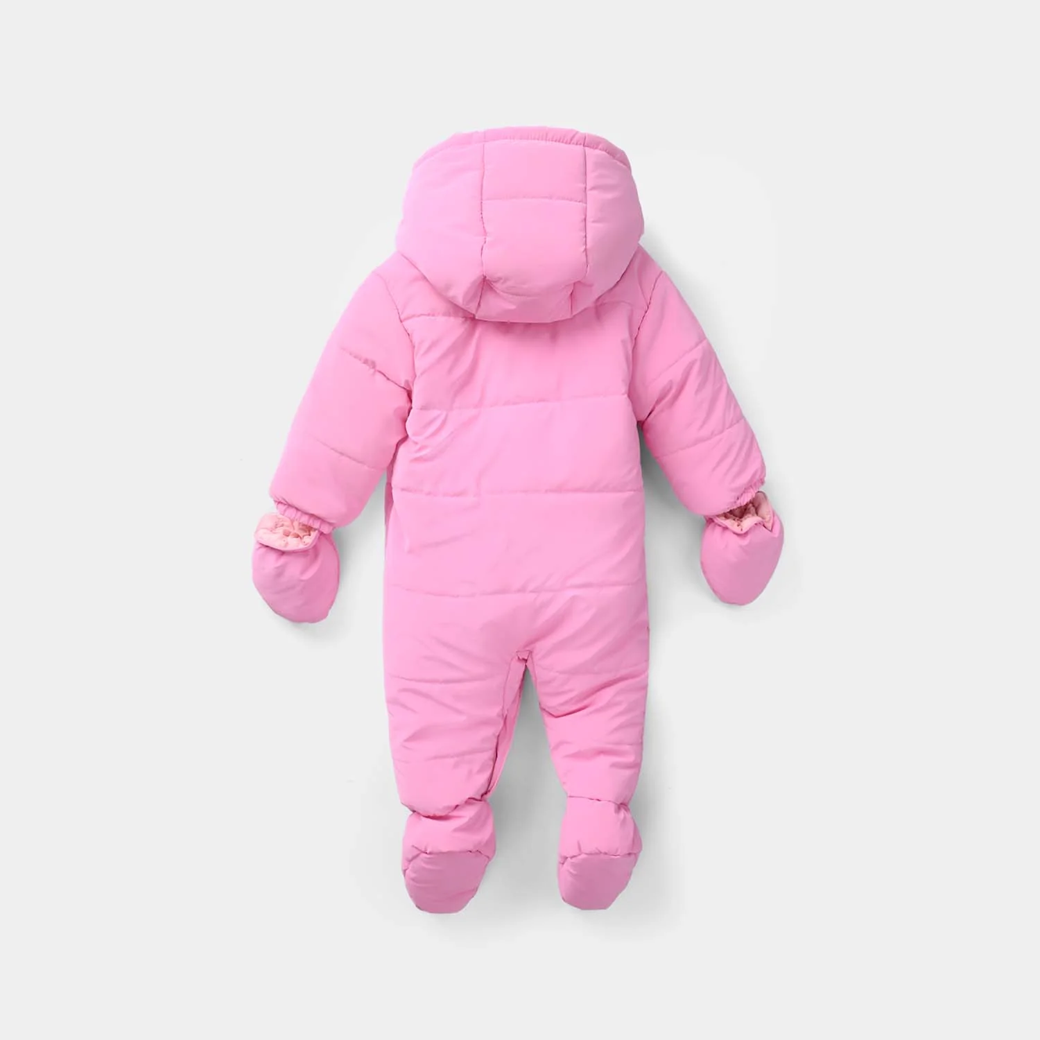 Infant Girls Puffer Romper - Pink - Image 3