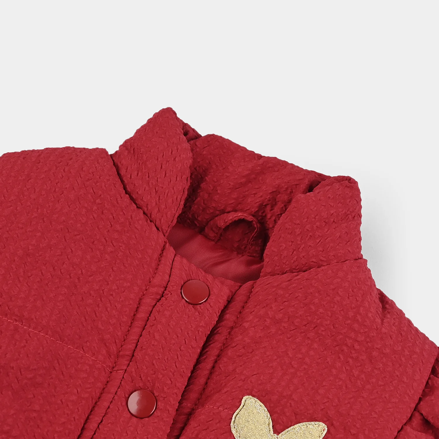 Infant Girls Quilted Jacket S/L Checked-Red - Image 2