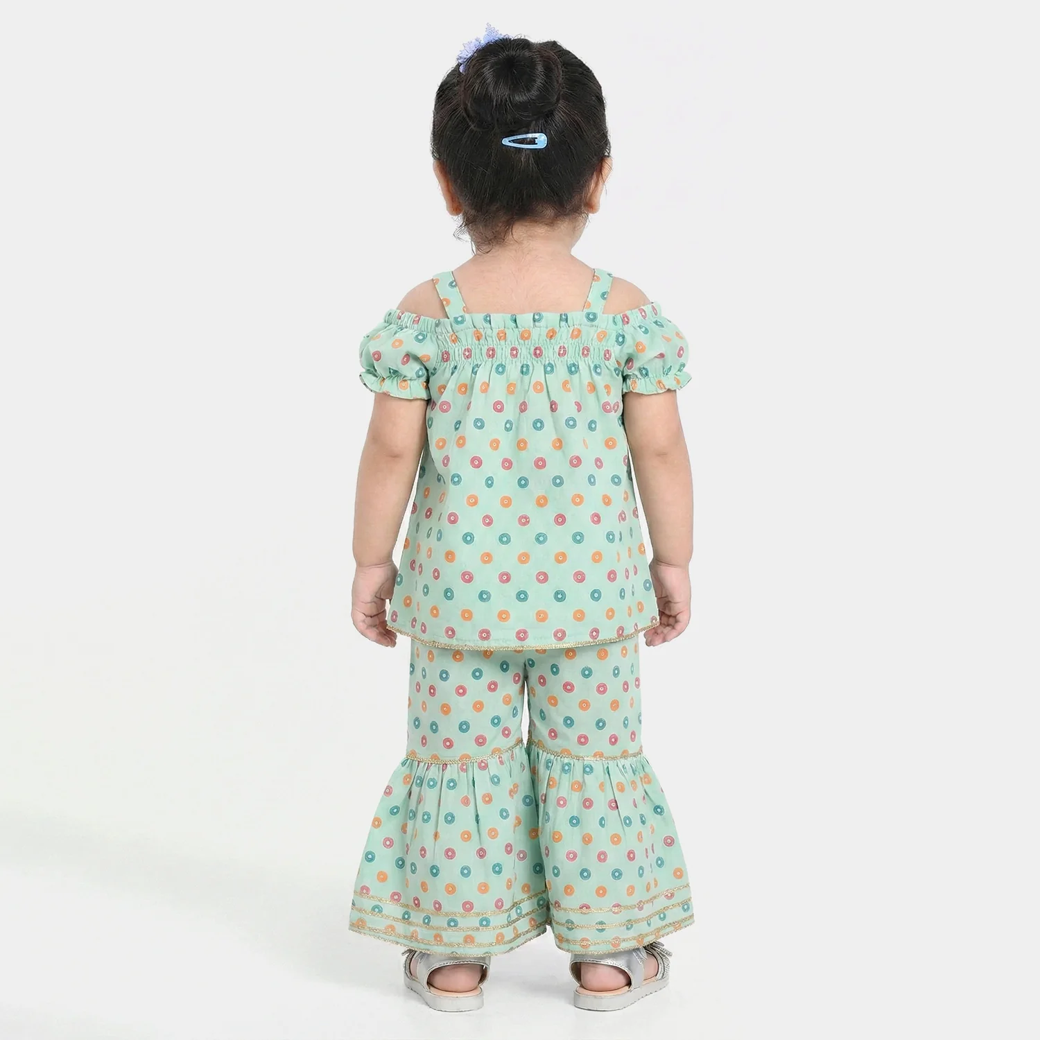 Infant Girls Raw Silk 2Pcs - Mint Green - Image 3
