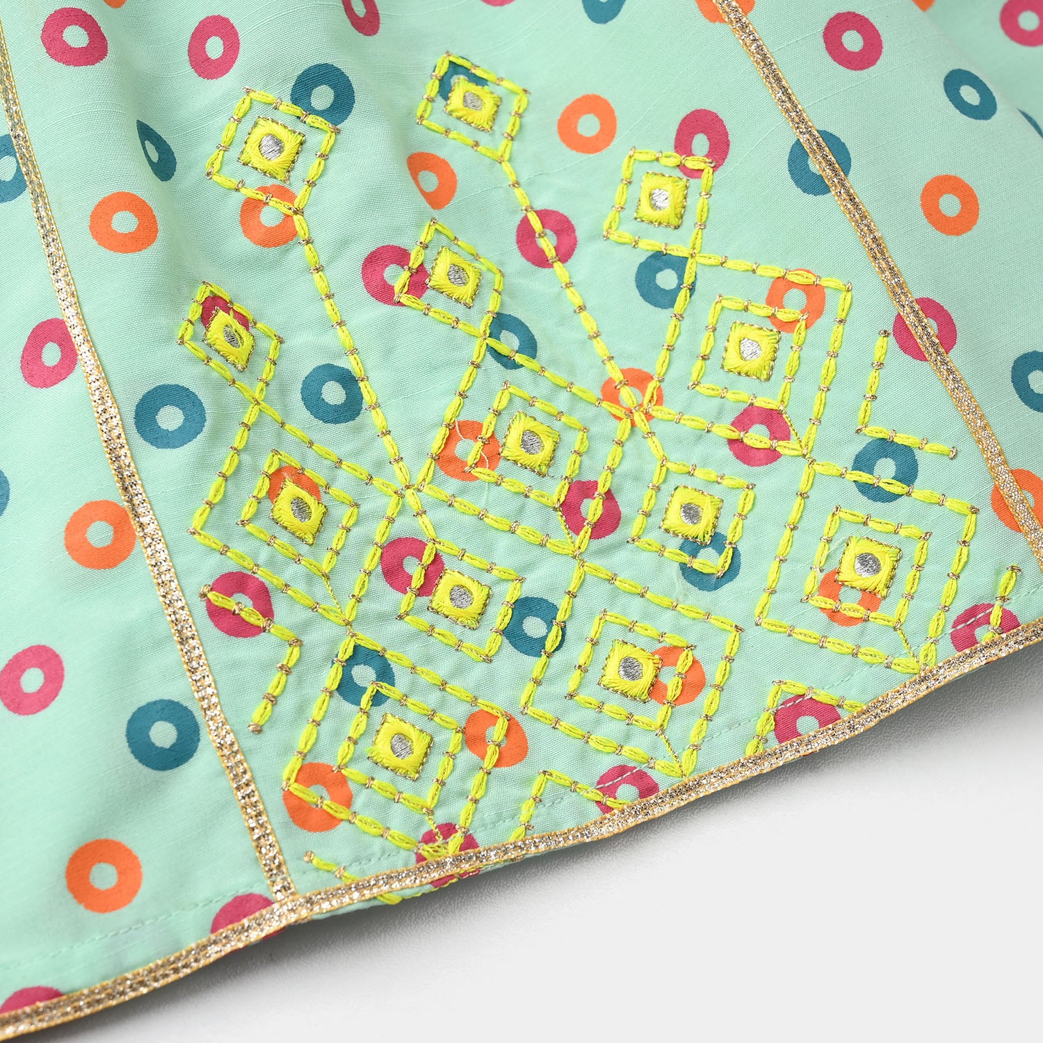 Infant Girls Raw Silk 2Pcs - Mint Green - Image 7