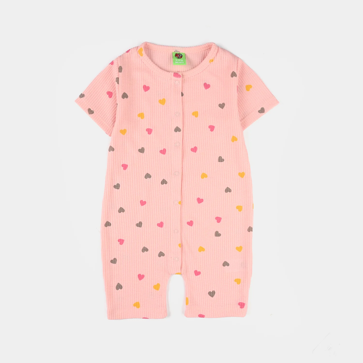 Infant Girls Thermal Romper (Hearts) - Pink