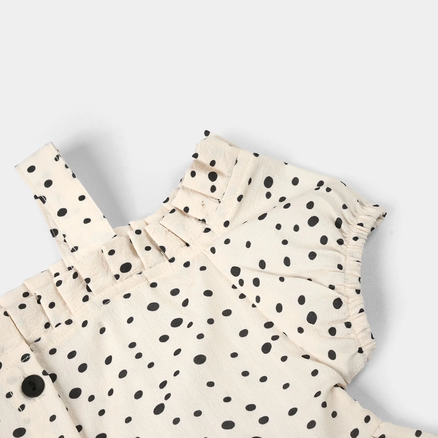 Infant Girls Seersucker Casual Top (Mini Dot) - Light Peach - Image 3